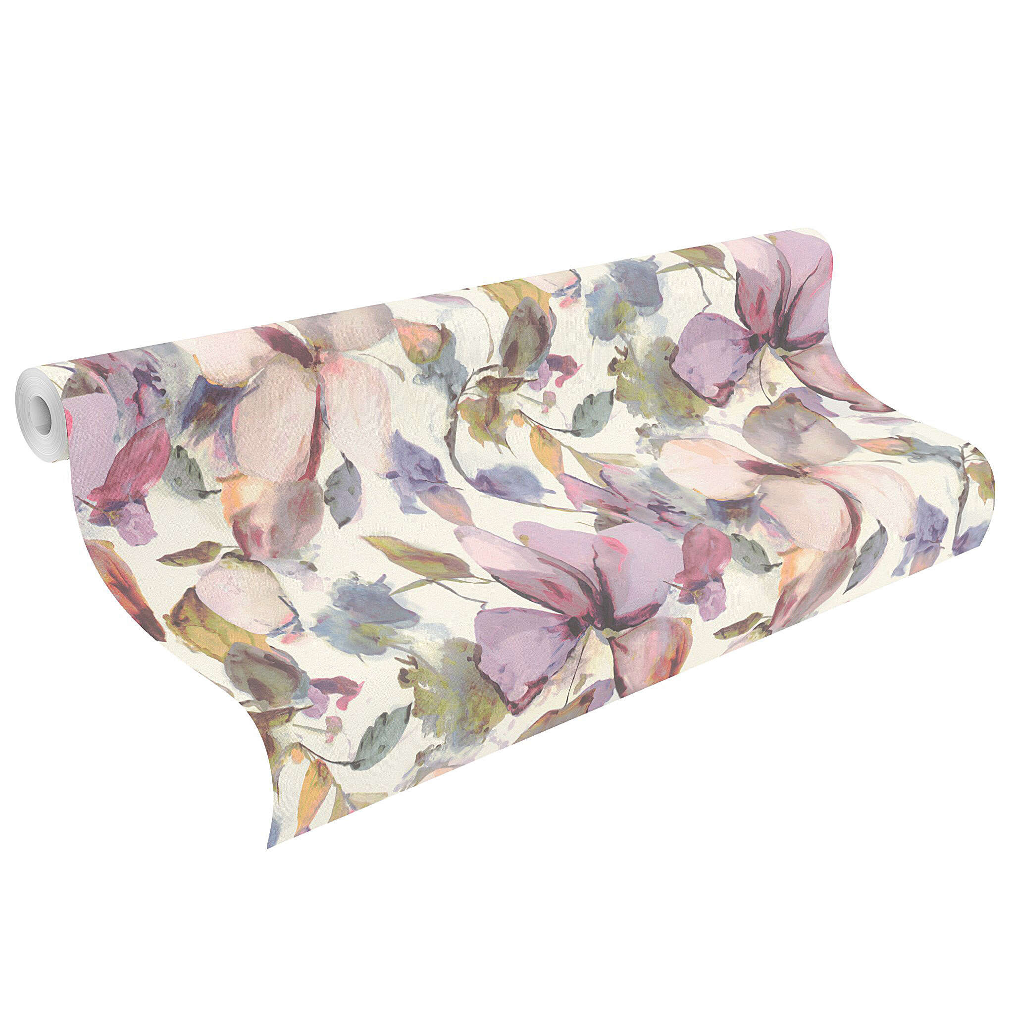 10-820157 Rolle abgerollt 1 Magnolia non-woven wallpaper in purple Florentine XL2 820157