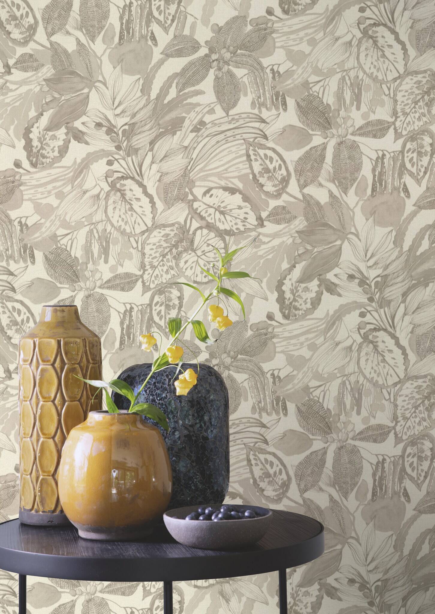 10-983029 Raumsituationen 3 Non-woven wallpaper in brown-petrol Novella XL 983029