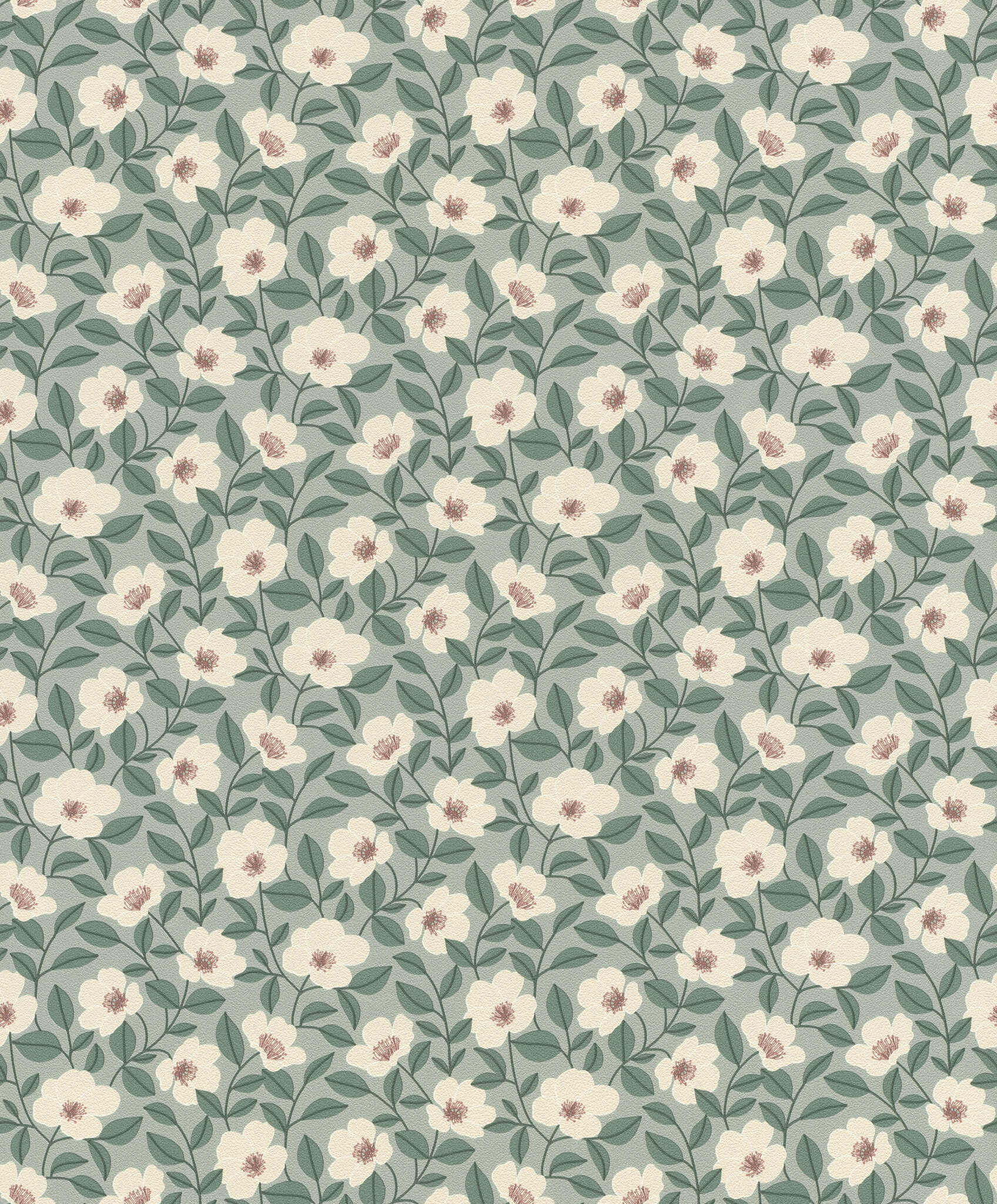 10-694543 Artikelscan 1 Blumen Vliestapete in Grün Selection Vinyl/Vlies 694543