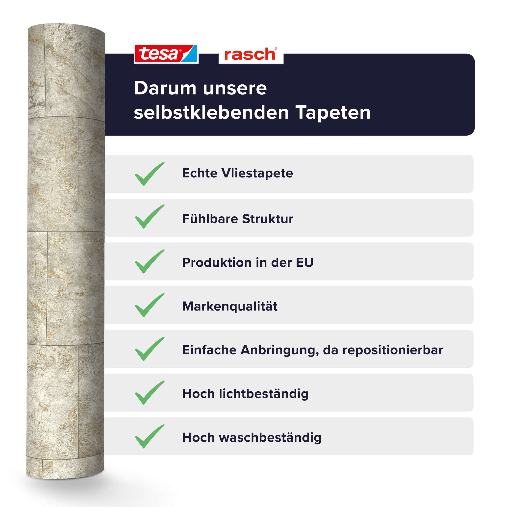 10-371420 Detailaufnahmen 4 Papier peint autocollant Luxora 371420 - Aspect pierre naturelle grise et or