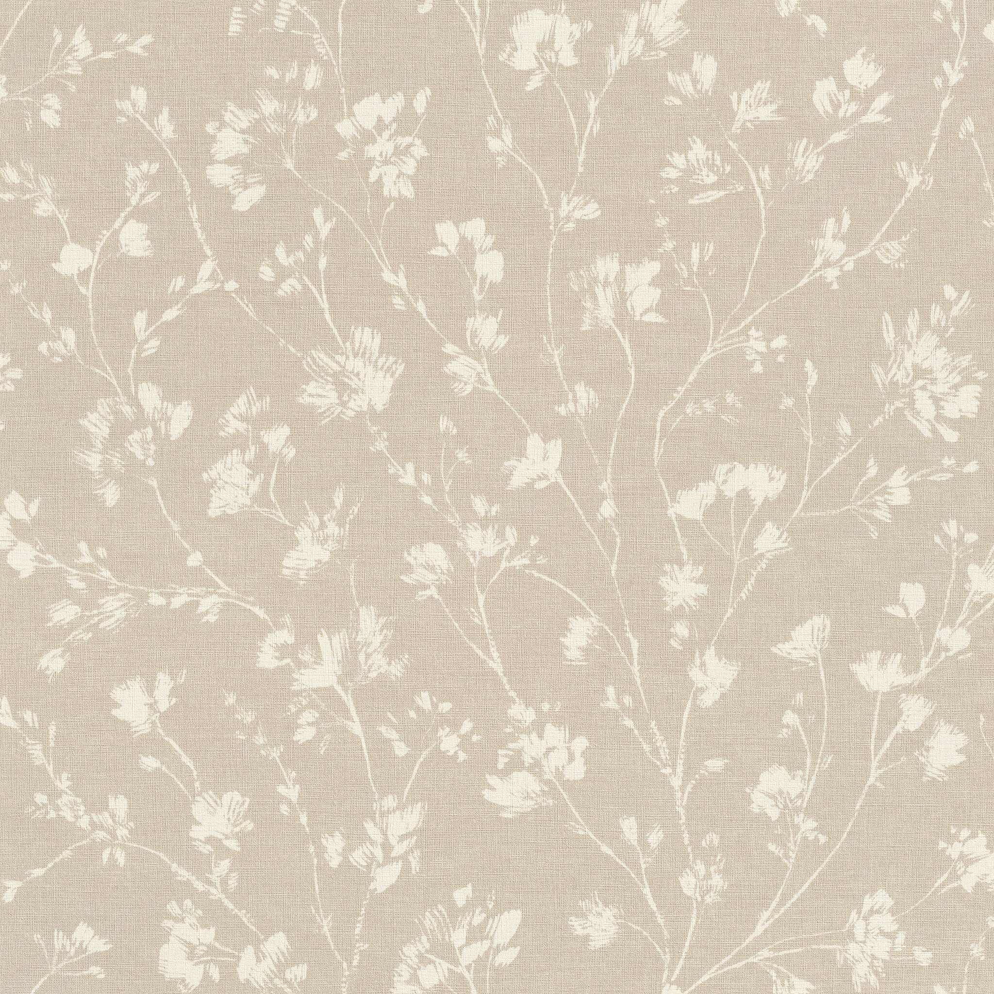 10-463811 Artikelscan 1 Light, delicate flowers on a beige background – a soft, calm design for natural interior design.