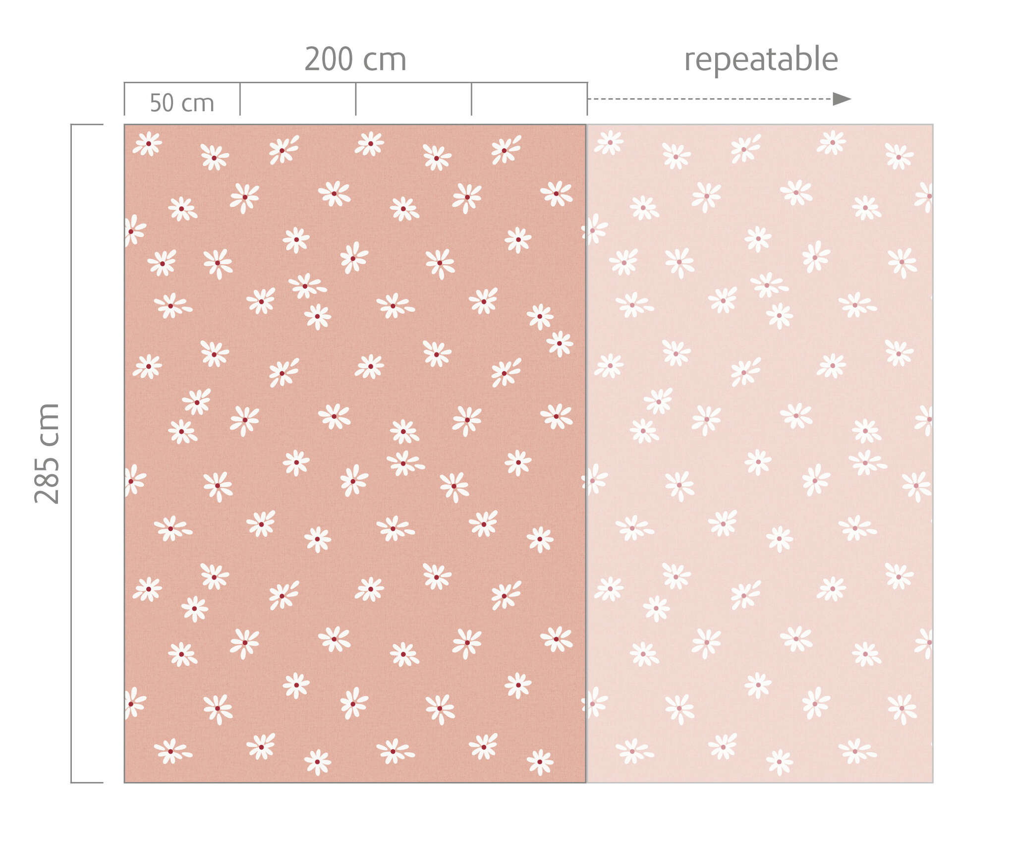 10-300144 Bildauschnitt 1 Wall mural Daisy Field in Orange | Roomblush - RB411