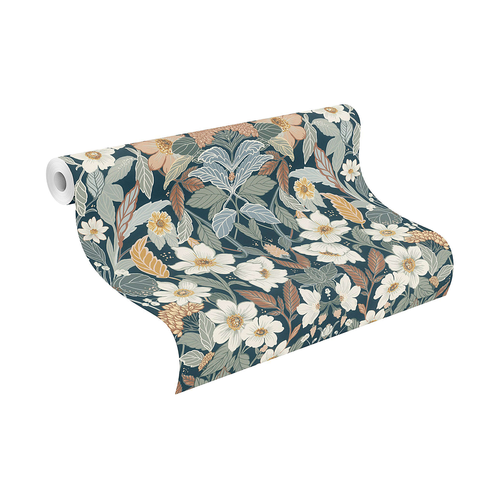 10-581904 Rolle abgerollt 1 Non-woven wallpaper in green-sage Selection vinyl/non-woven 581904