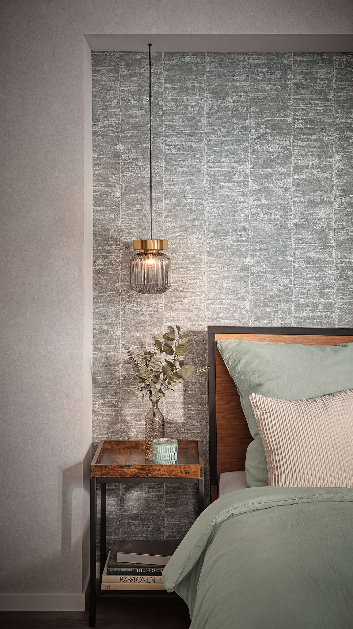 10-617122 Raumbilder 3 Room with Single-colour wallpaper with a rough plaster look