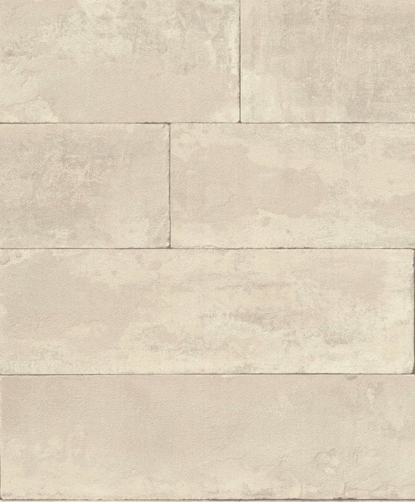 10-426014 Artikelscan 1 Non-woven wallpaper with large-scale panel pattern in a beige concrete look.