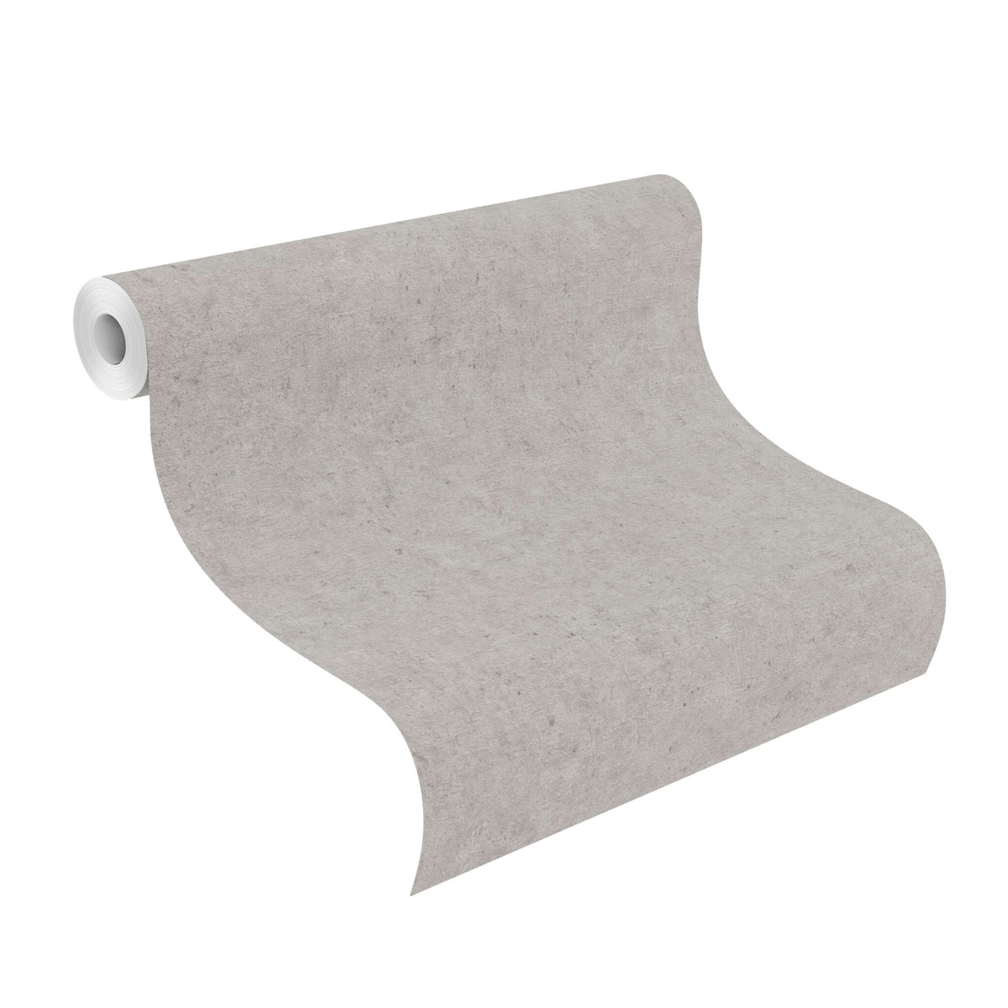 10-520866 Rolle abgerollt 1 Rouleau de déroulé avec Papier peint uni aspect béton