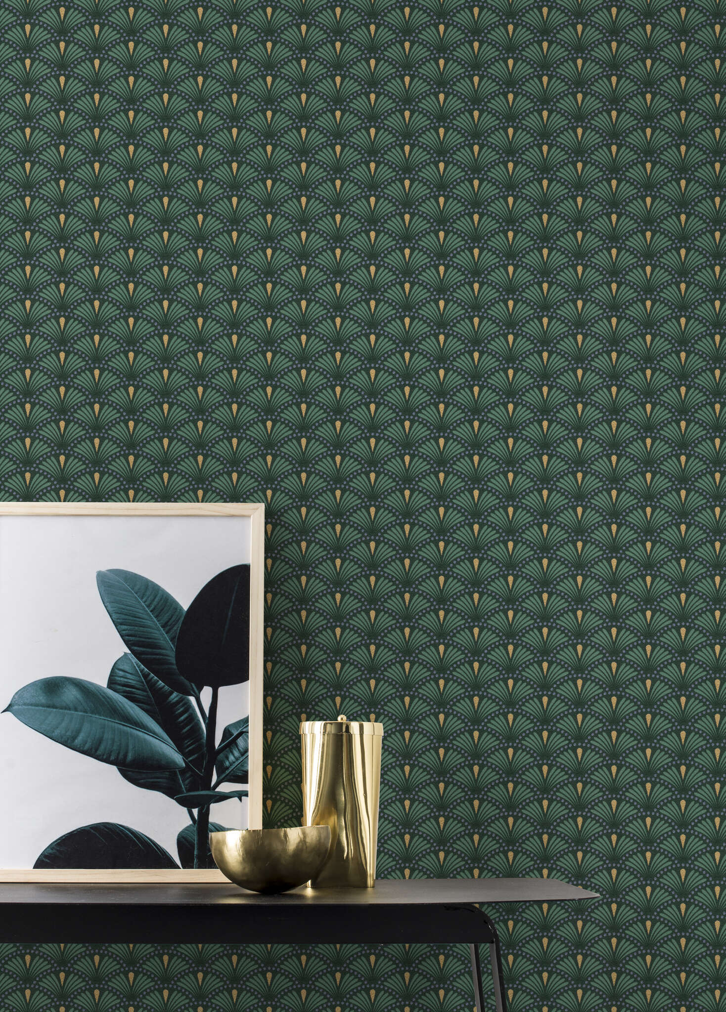 10-637915 Raumsituationen 2 Non-woven wallpaper in green Selection vinyl/non-woven 637915