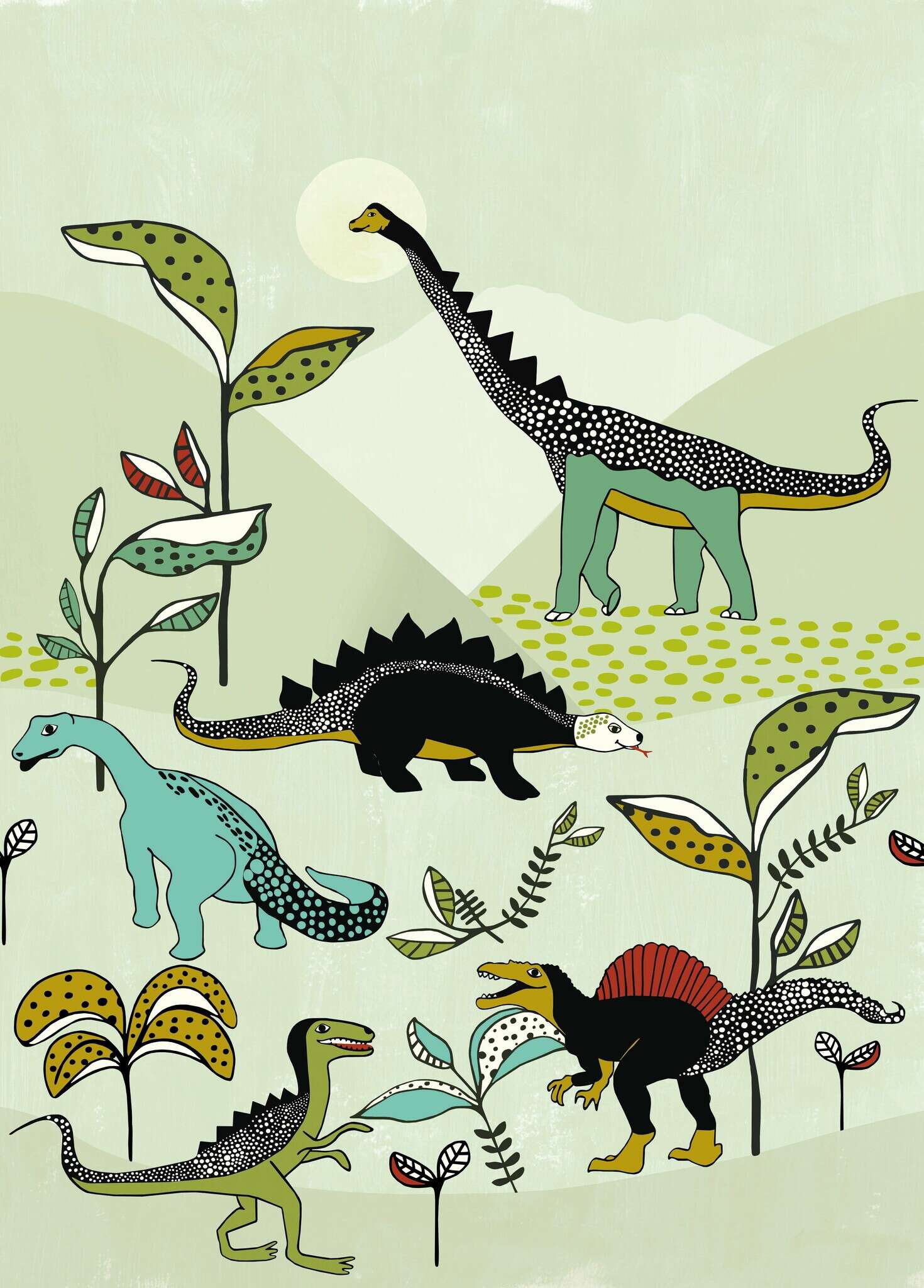 10-557695 Produktabbildung (ohne Scans) 1 Onszelf Stories Dinosaur wall mural 557695