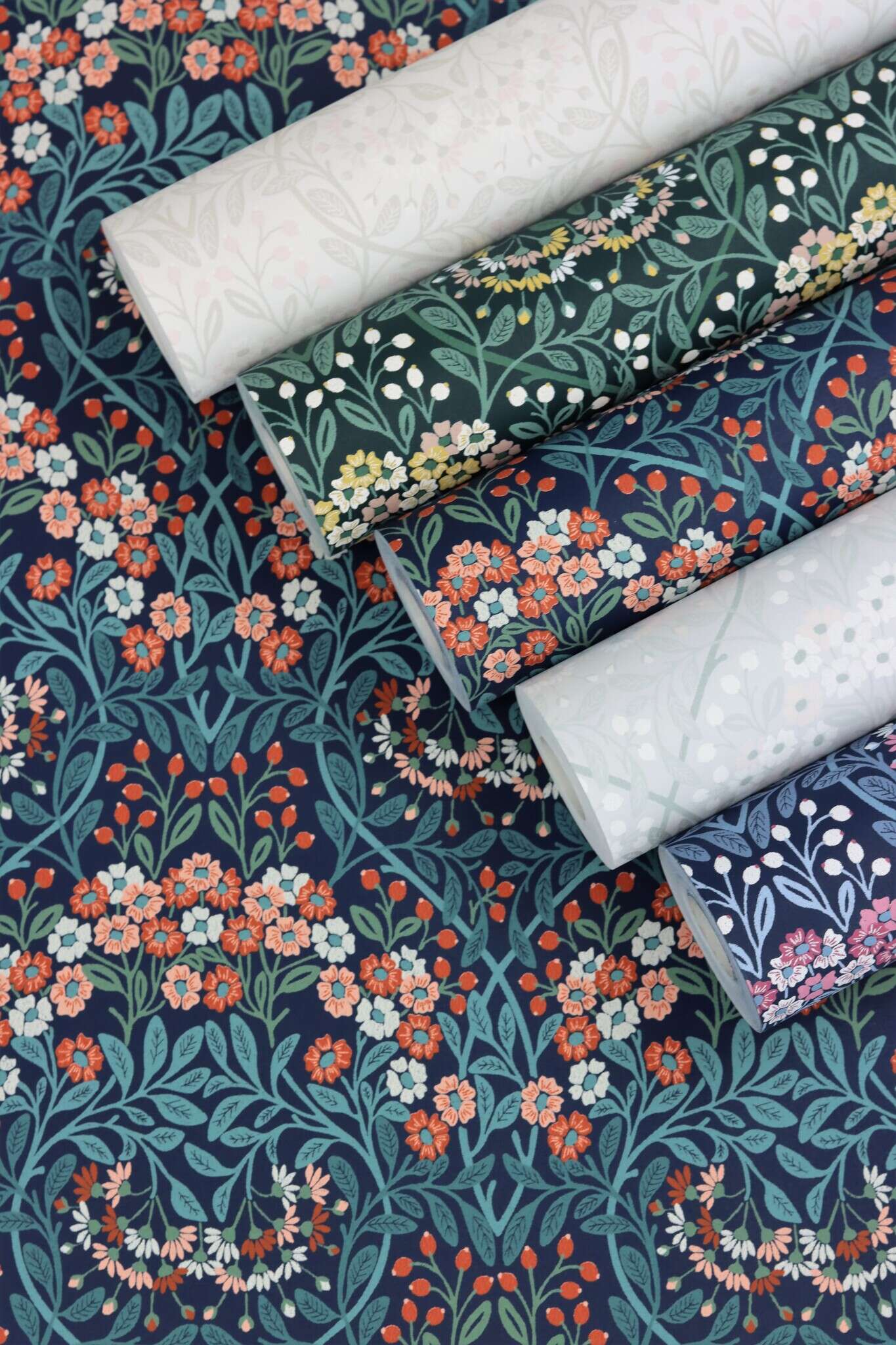 10-710038 Detailaufnahmen 6 Fleurs papier peint intissé bleu-bleu foncé Selection 710038