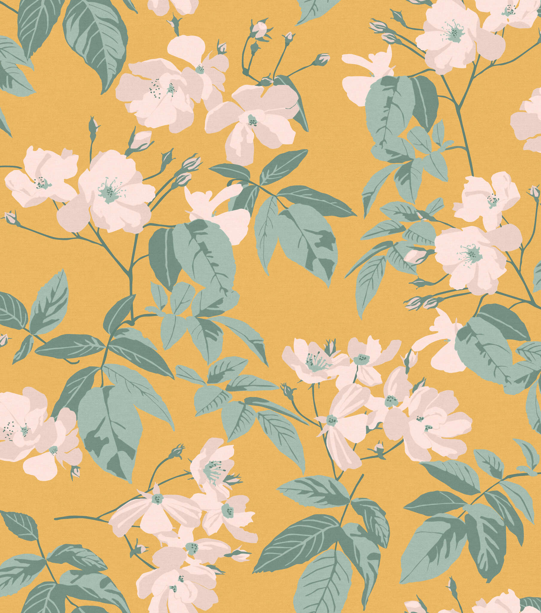 10-366822 Artikelscan 1 SCHÖNER WOHNEN collection mural FLOWERS in yellow photo wallpaper 366822