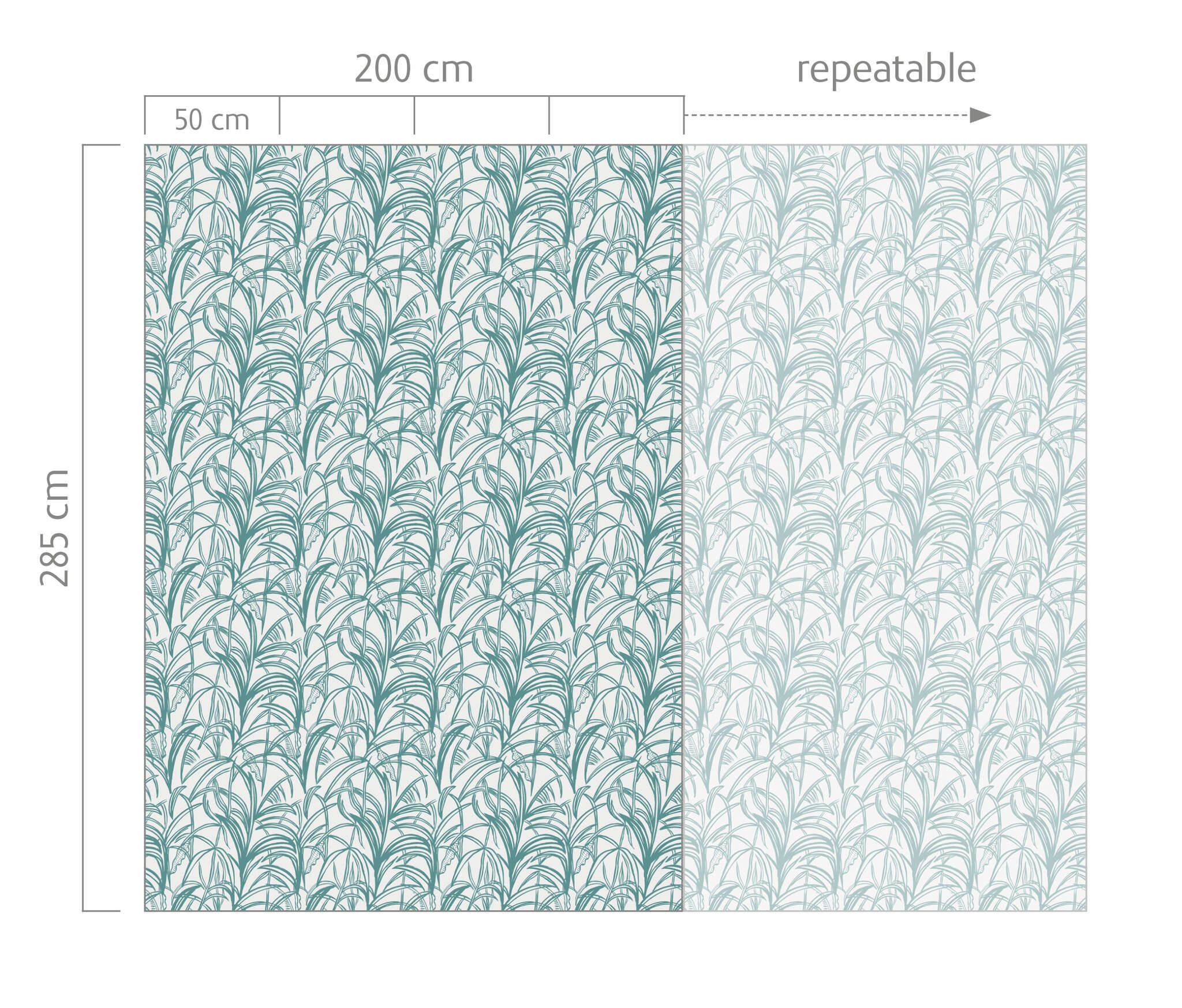 10-300155 Bildauschnitt 1 Wall mural Palmleaves in Green | Roomblush - RB218