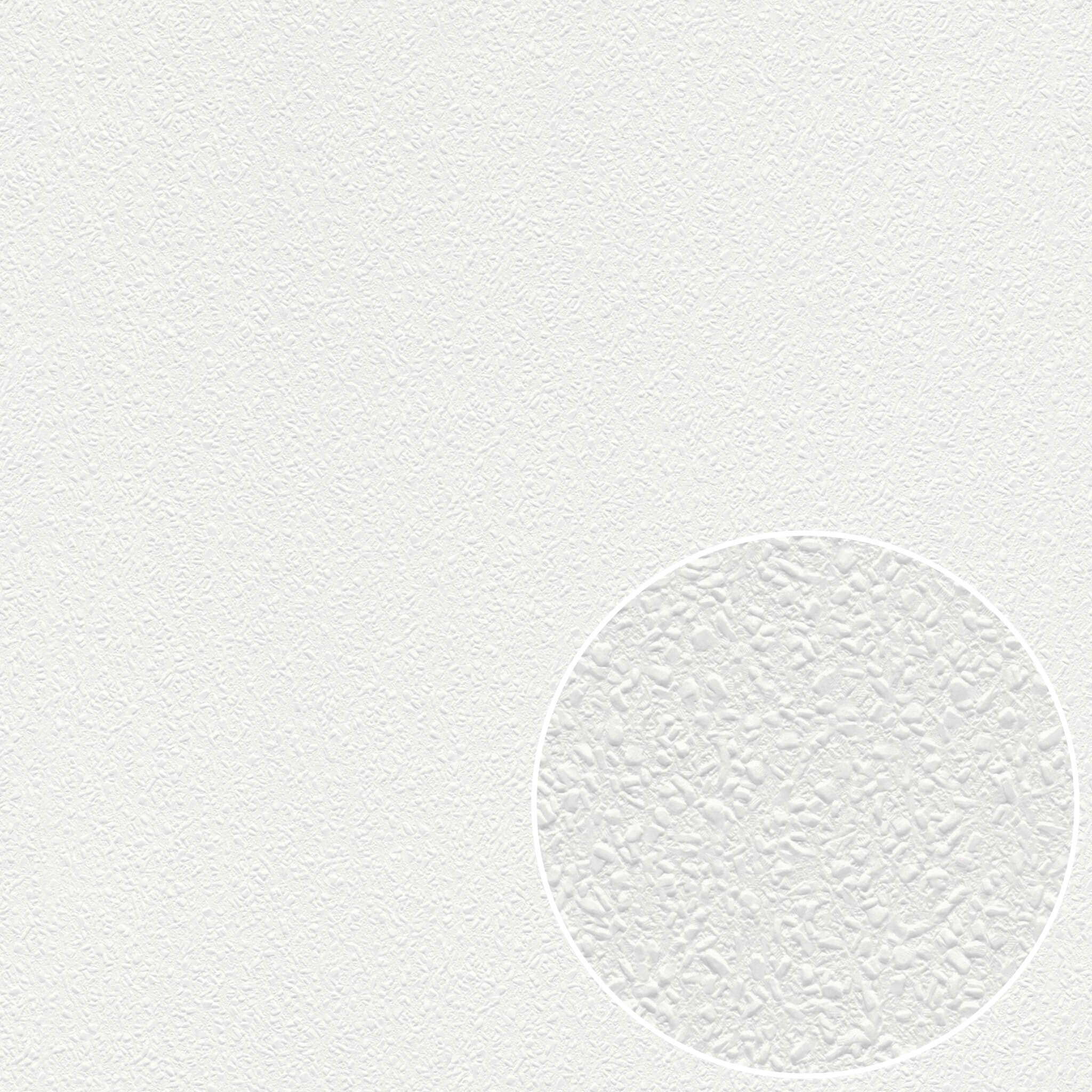 Uni-Tapete: Weiße, überstreichbare Vliestapete in Raufaser-Optik