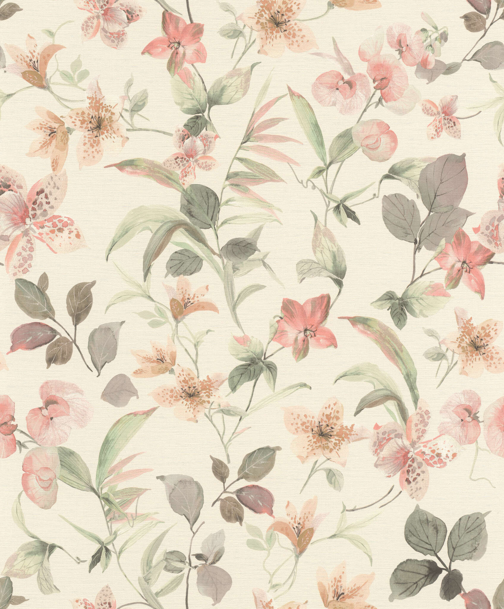 Selbstklebende Tapete Lumina 371314 - Florales Muster in zartem Grün und Rosa Lumina 371314 self-adhesive wallpaper - floral pattern in soft green and pink