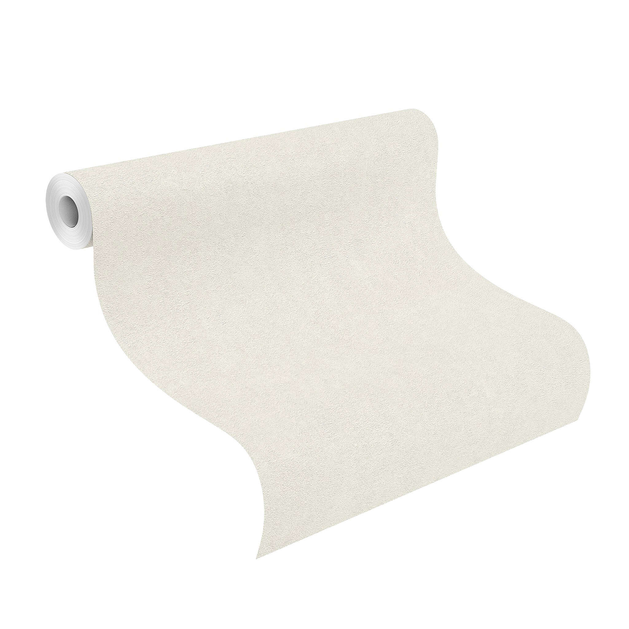 10-617115 Rolle abgerollt 1 Rouleau de déroulé avec Papier peint uni aspect plâtre brut