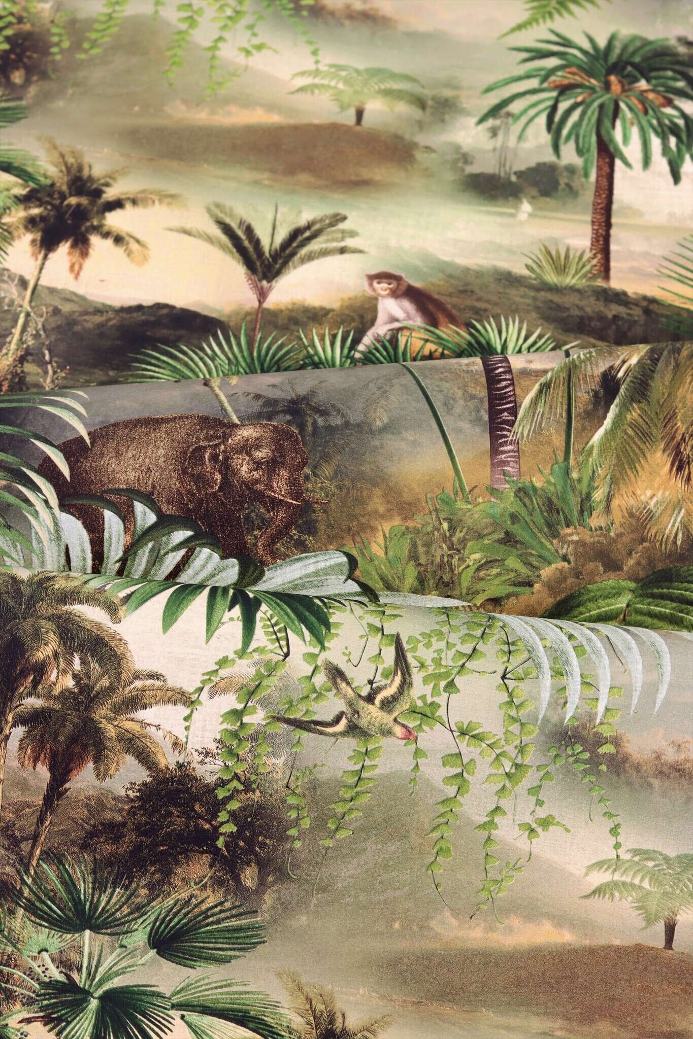 10-692600 Detailaufnahmen 4 Non-woven wallpaper jungle in green 692600
