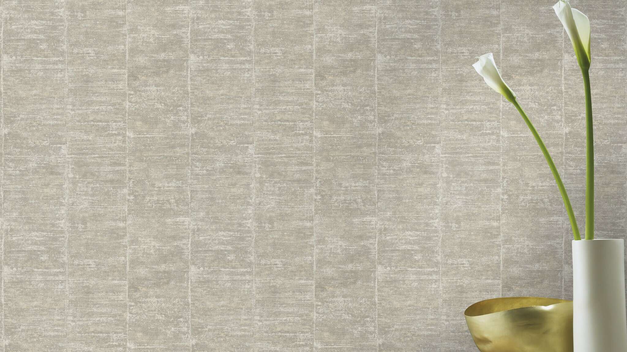 10-617627 Raumsituationen 6 Striped non-woven wallpaper in gray-stone gray Selection 617627