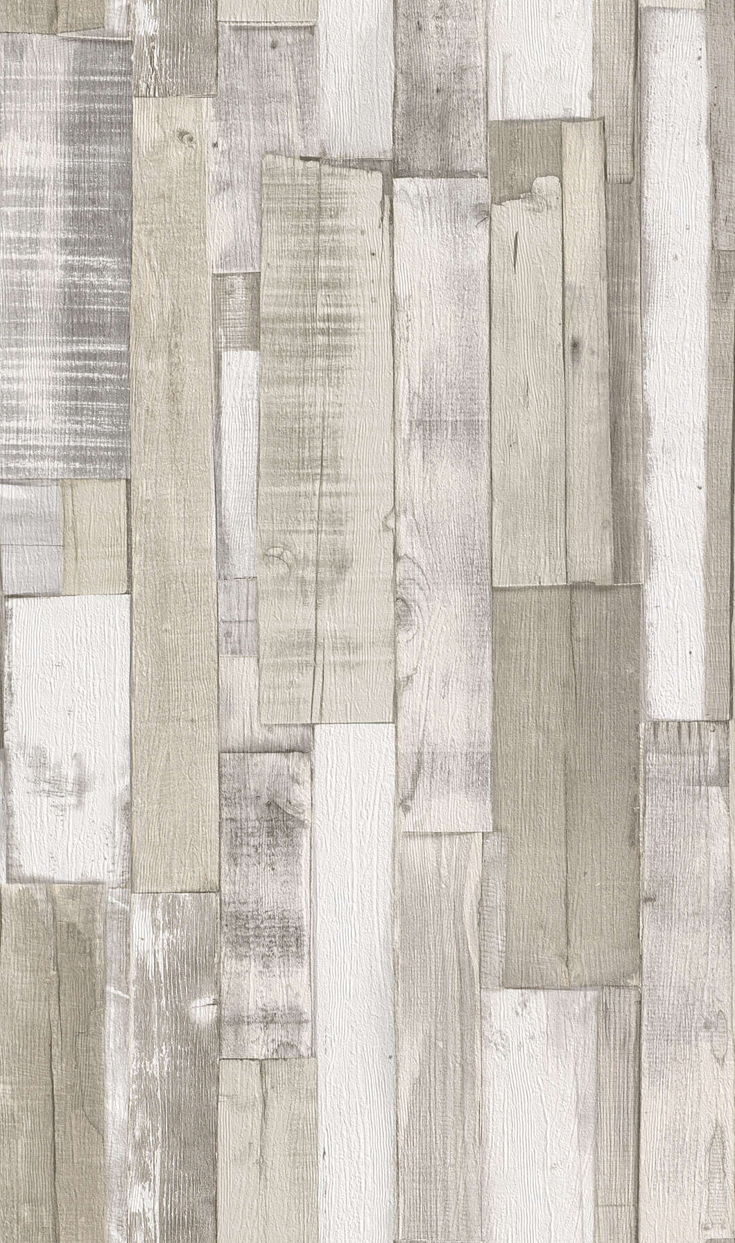 10-203714 Artikelscan 1 Wallpaper with a rustic wooden slat design in natural and white tones, in a shabby chic style