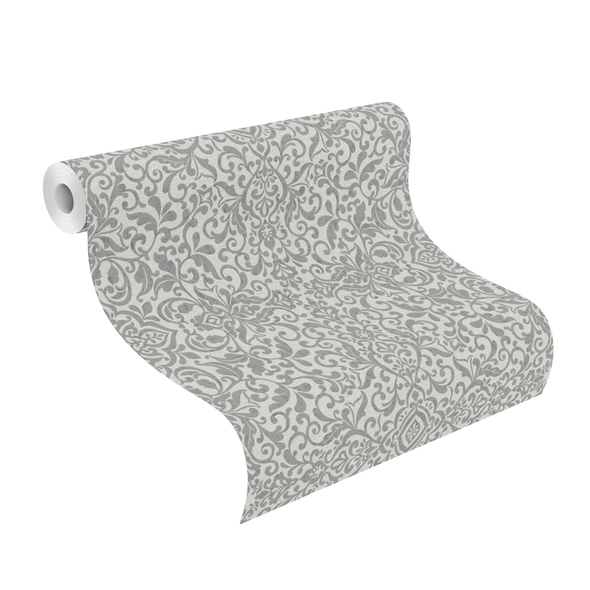 10-412079 Rolle abgerollt 1 Damask Vliestapete in Blau In Bloom - Rosalie 412079