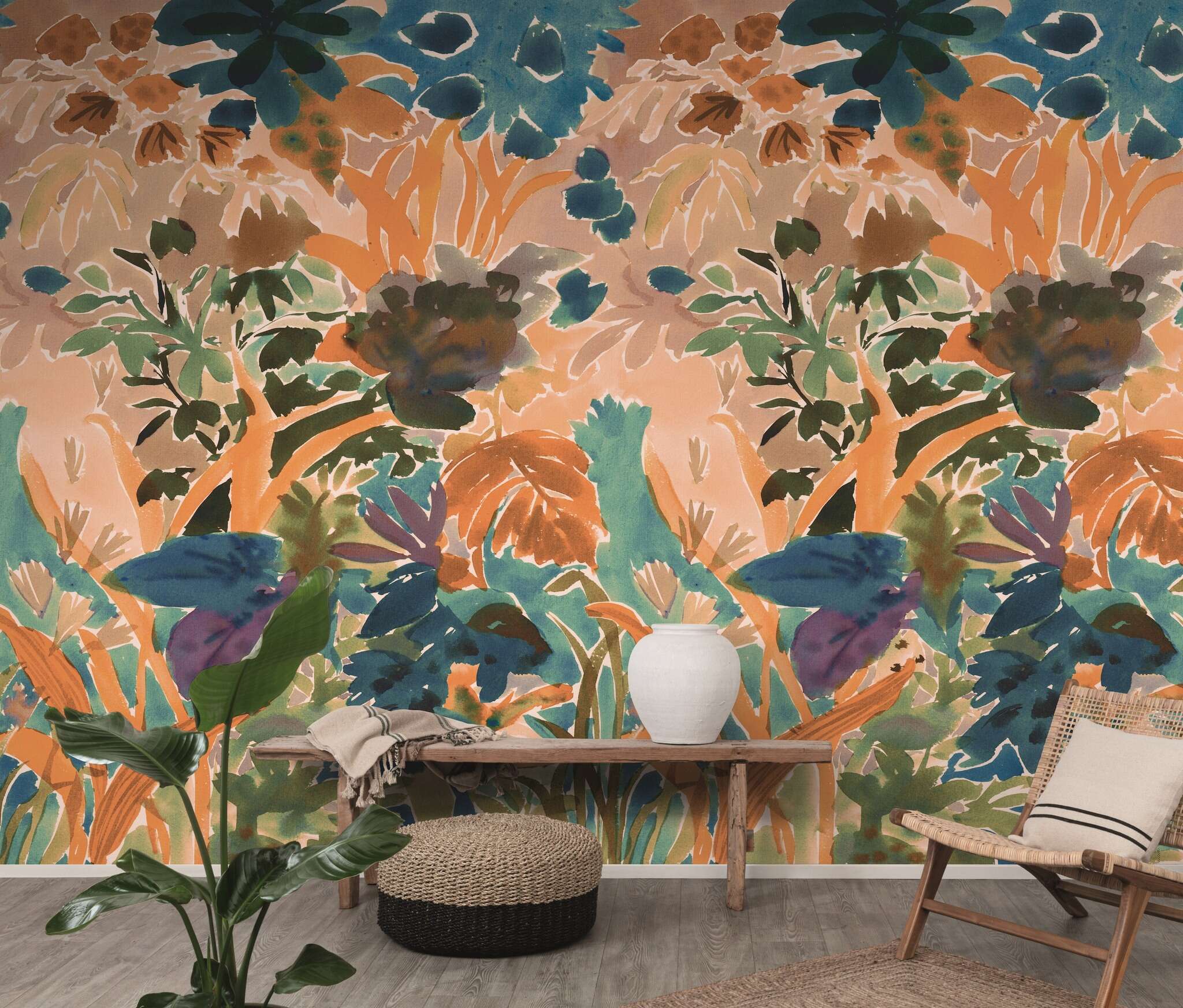 10-300360 Raumsituationen 3 Wall mural Honey in Orange | Roomblush - RB460