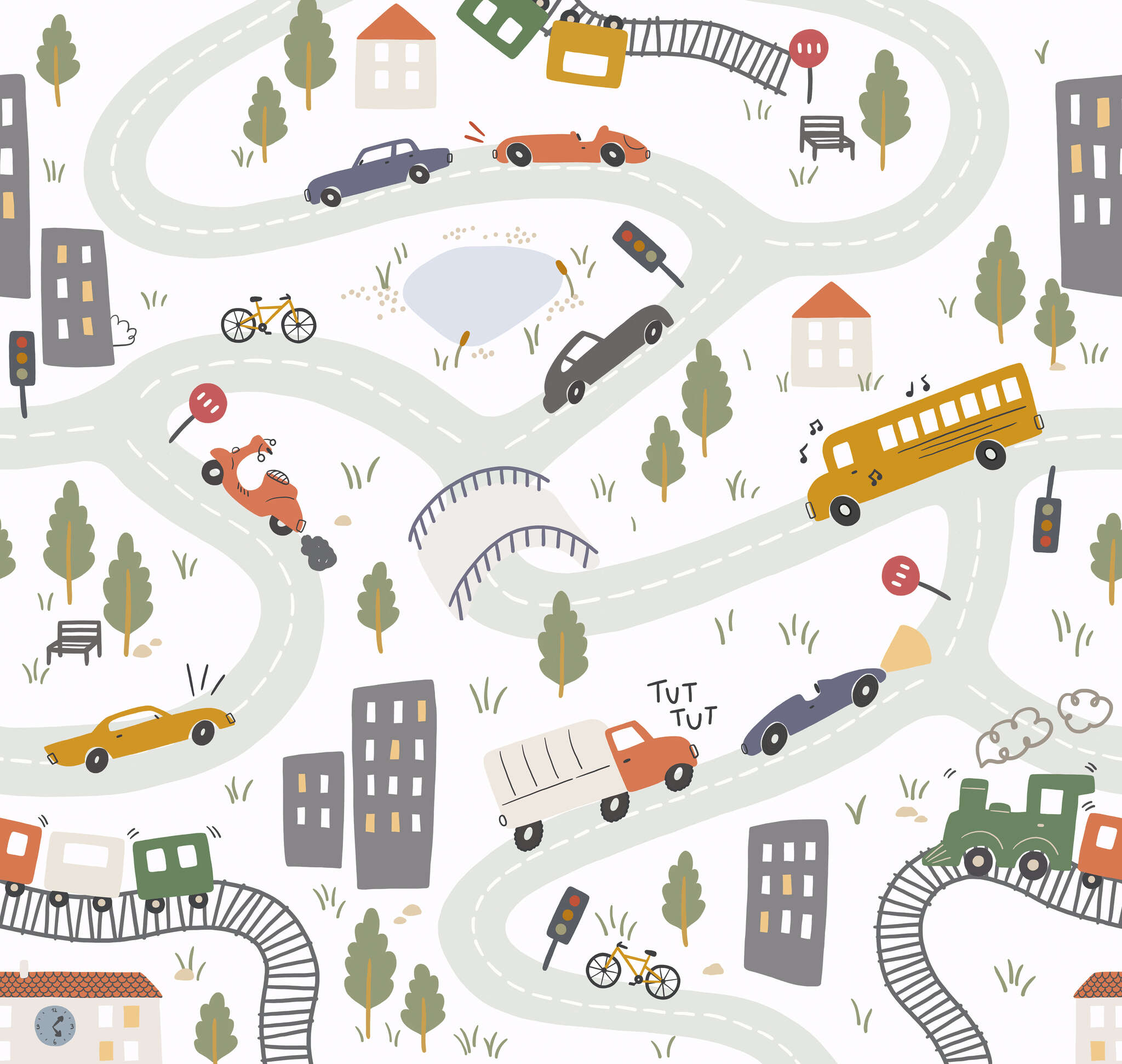 10-300040 Artikelscan 1 Wall mural Cars in Yellow | Roomblush - RB384