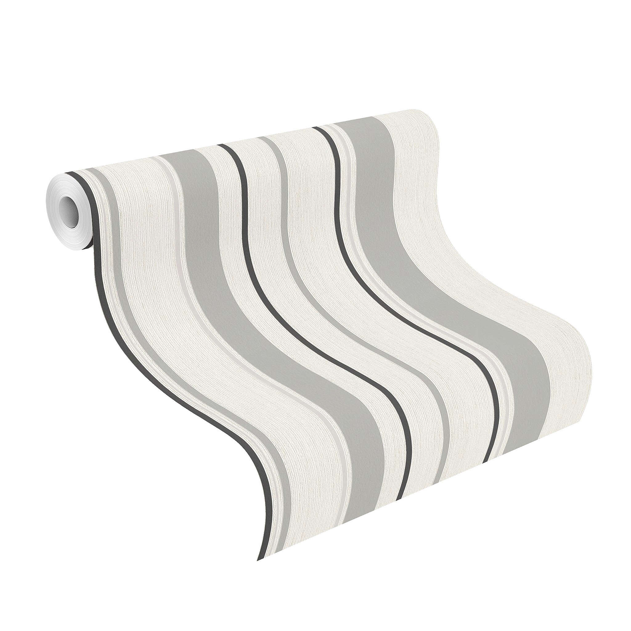 10-536256 Rolle abgerollt 1 Unrolled wallpaper roll with Striped wallpaper with different textures
