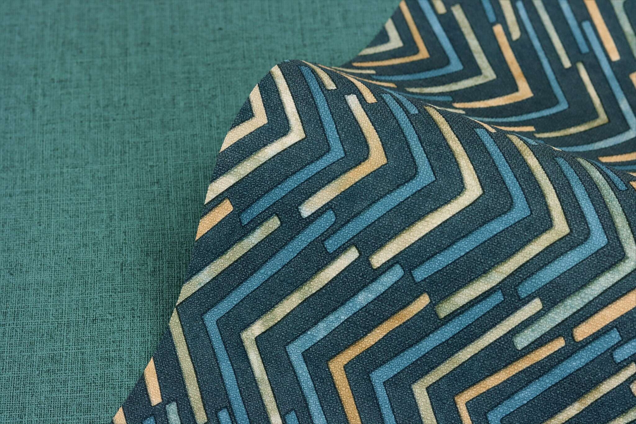 10-560985 Detailaufnahmen 15 Graphic non-woven wallpaper in green-petrol Selection 560985