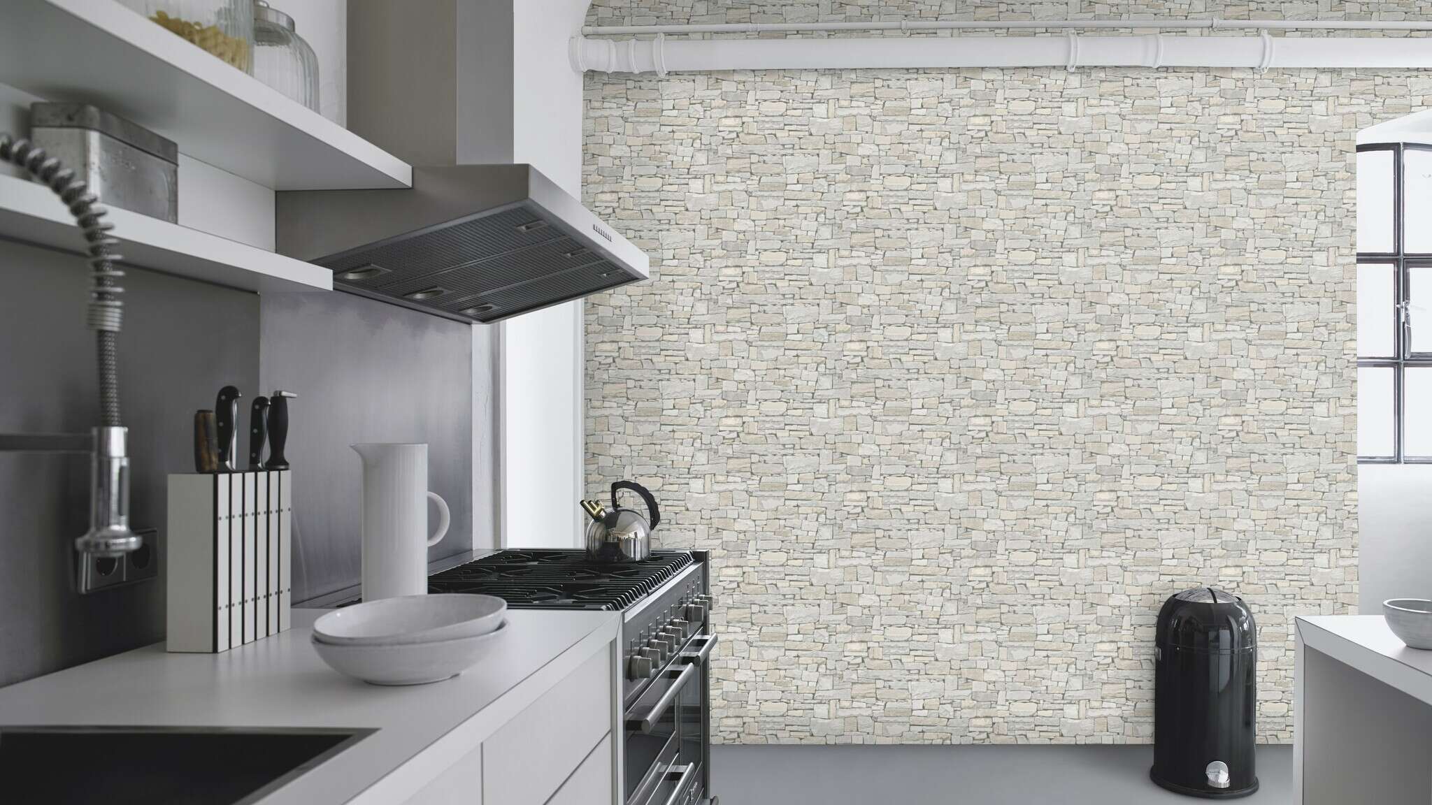 10-859126 Raumsituationen 3 Non-woven wallpaper in beige Selection vinyl/non-woven 859126