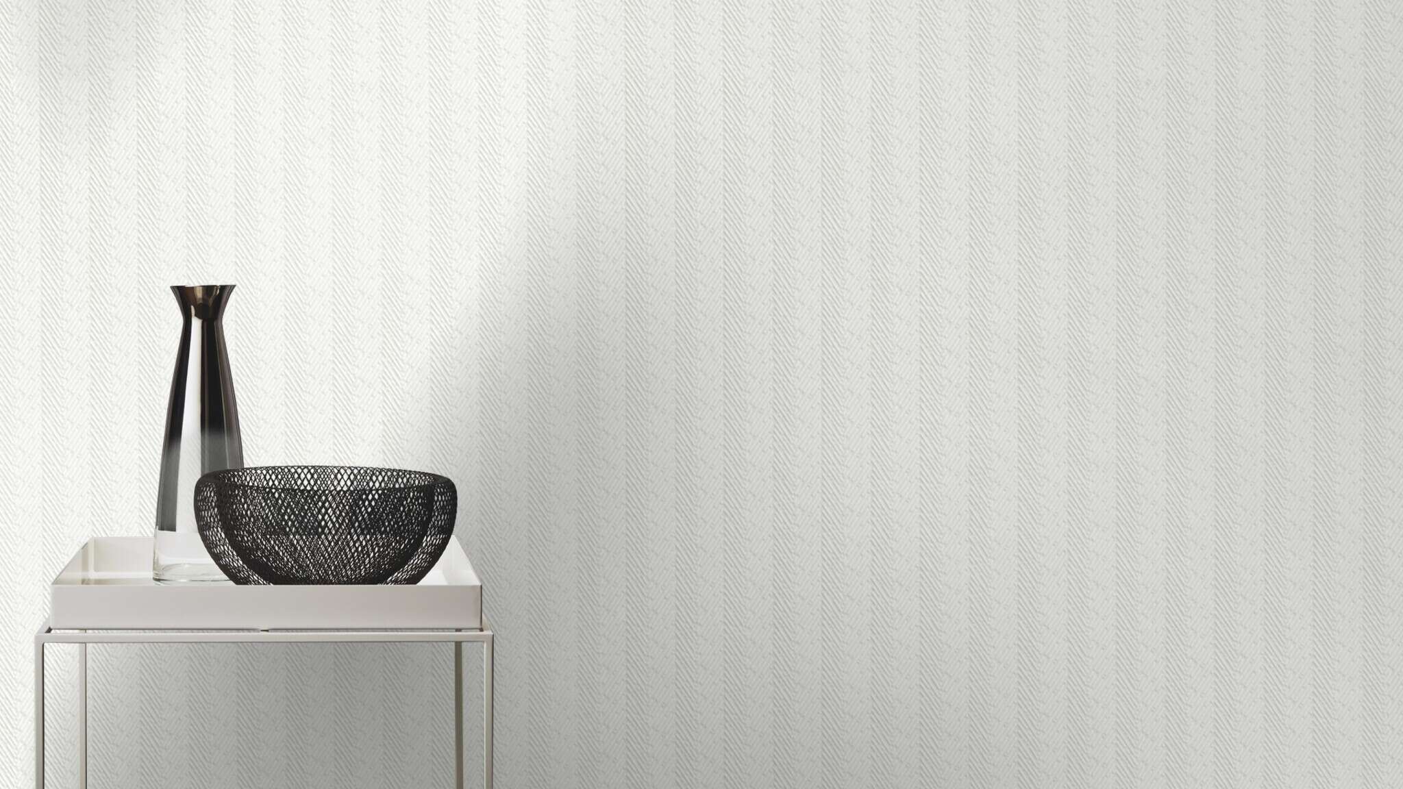 10-102826 Raumsituationen 1 Non-woven wallpaper in white-pure white Selection Wallton 102826