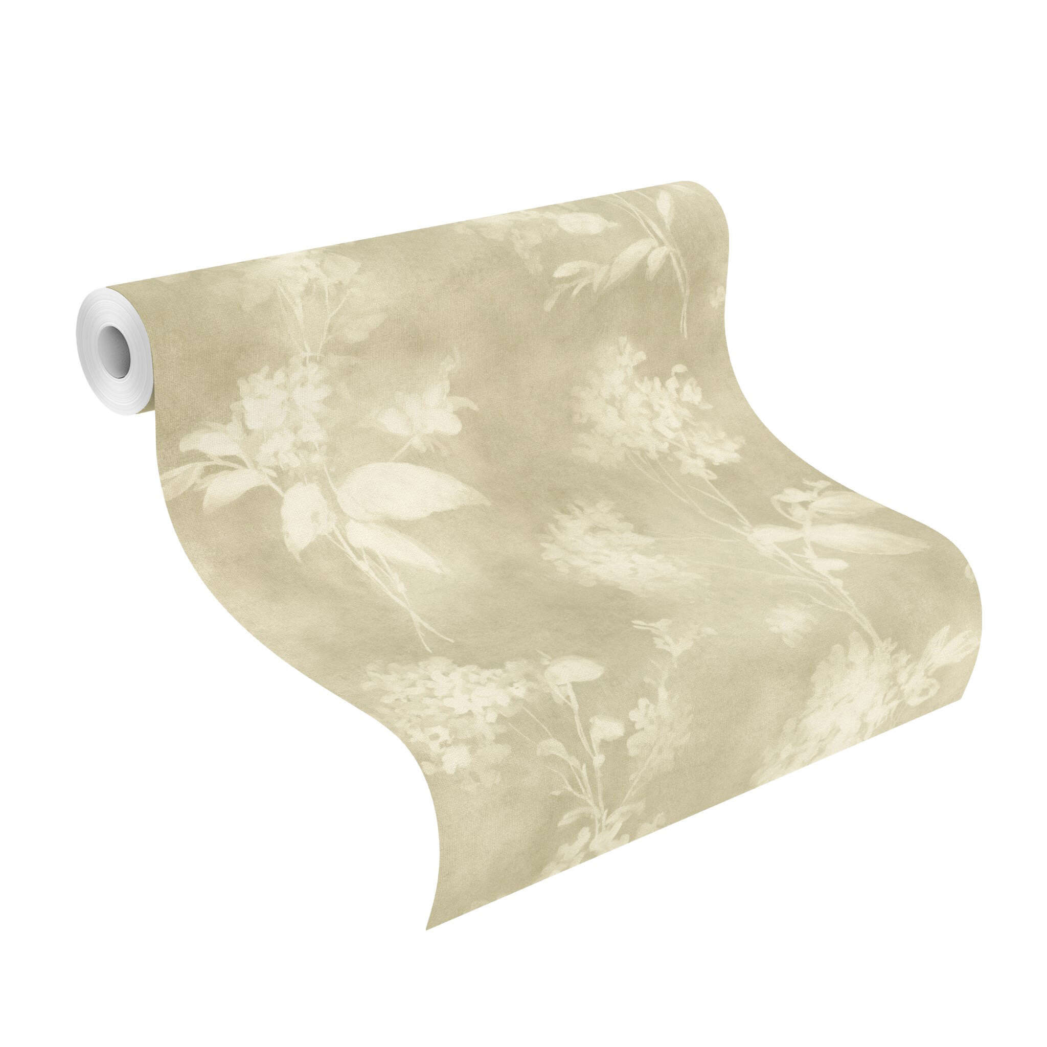 10-481402 Rolle abgerollt 1 Non-woven wallpaper in green Florentine IV 481402