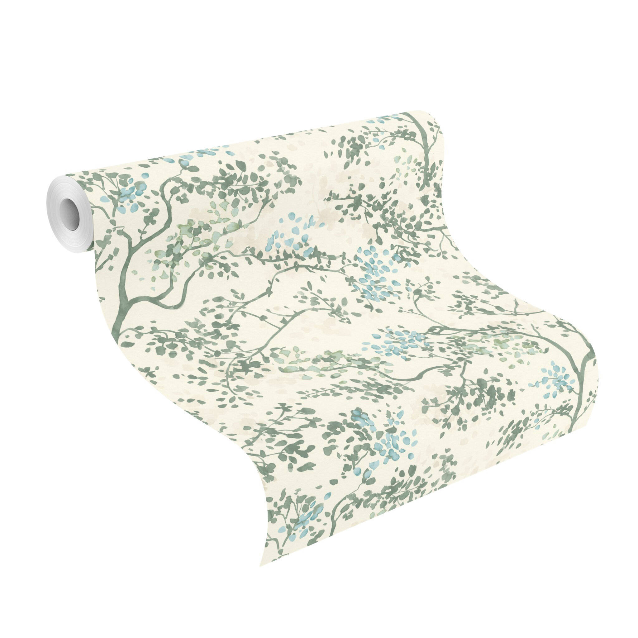 10-791747 Rolle abgerollt 1 Non-woven wallpaper in green Selection vinyl/non-woven 791747