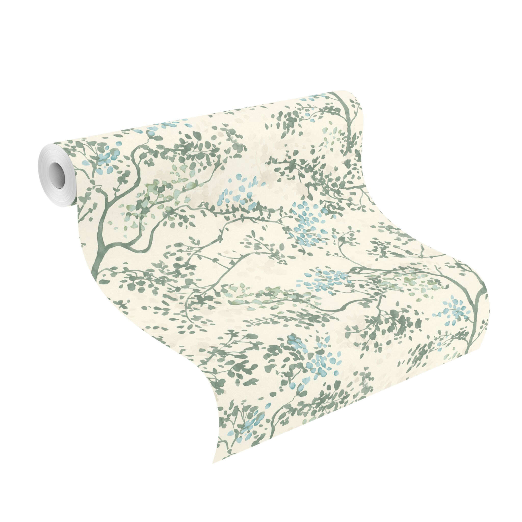 10-791747 Rolle abgerollt 1 Non-woven wallpaper in green Selection vinyl/non-woven 791747