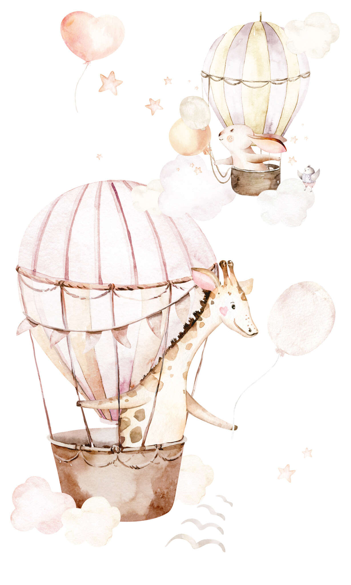 10-364958 Artikelscan 1 Papier peint Girafe & Lapin en rose et marron - Kids World 364958