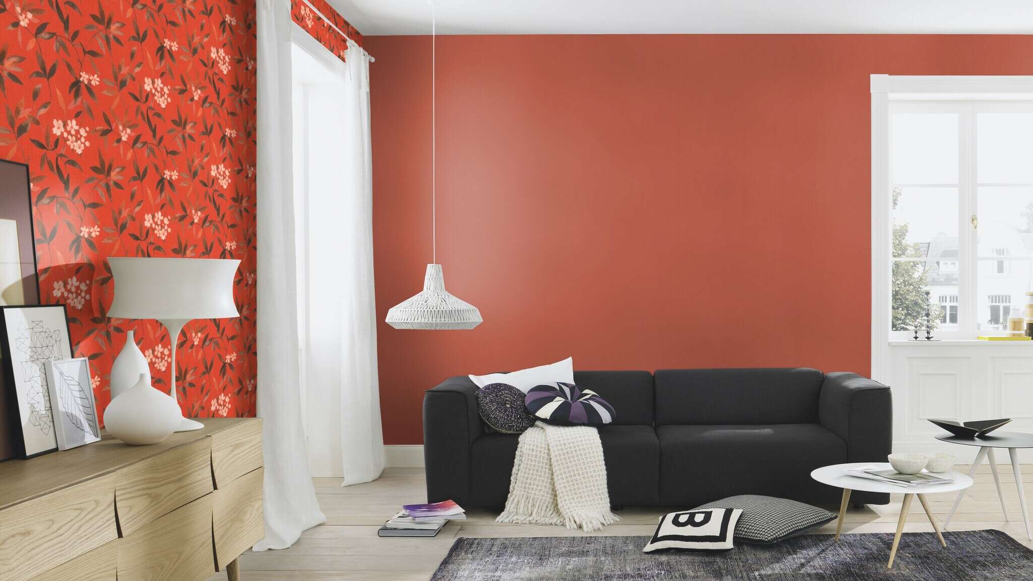 10-423969 Raumsituationen 3 Papier peint intissé structure lin en rouge brique Selection 423969
