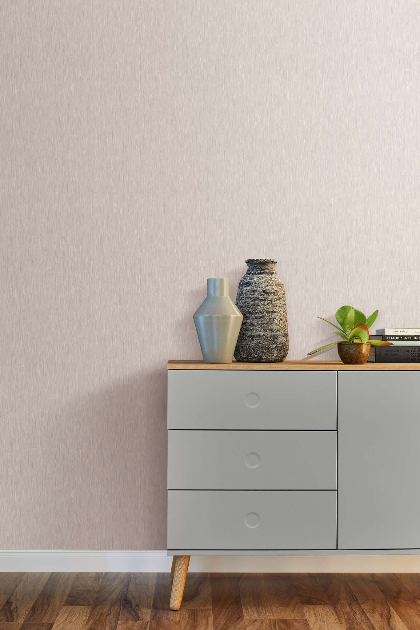 10-810127 Raumbilder 2 Room with Single-colour wallpaper with a vertical texture and irregular, fine lines