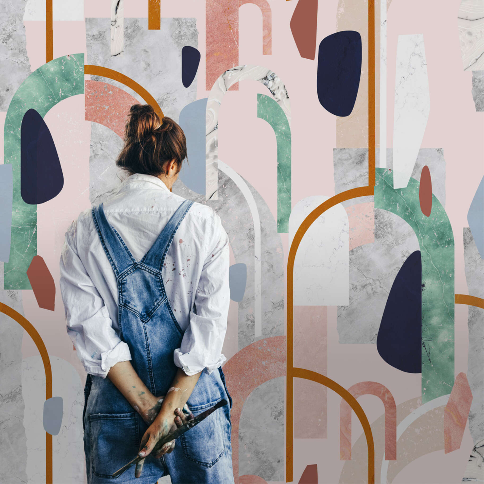10-300170 Raumsituationen 1 Wall mural Arc in Pink | Roomblush - RB473