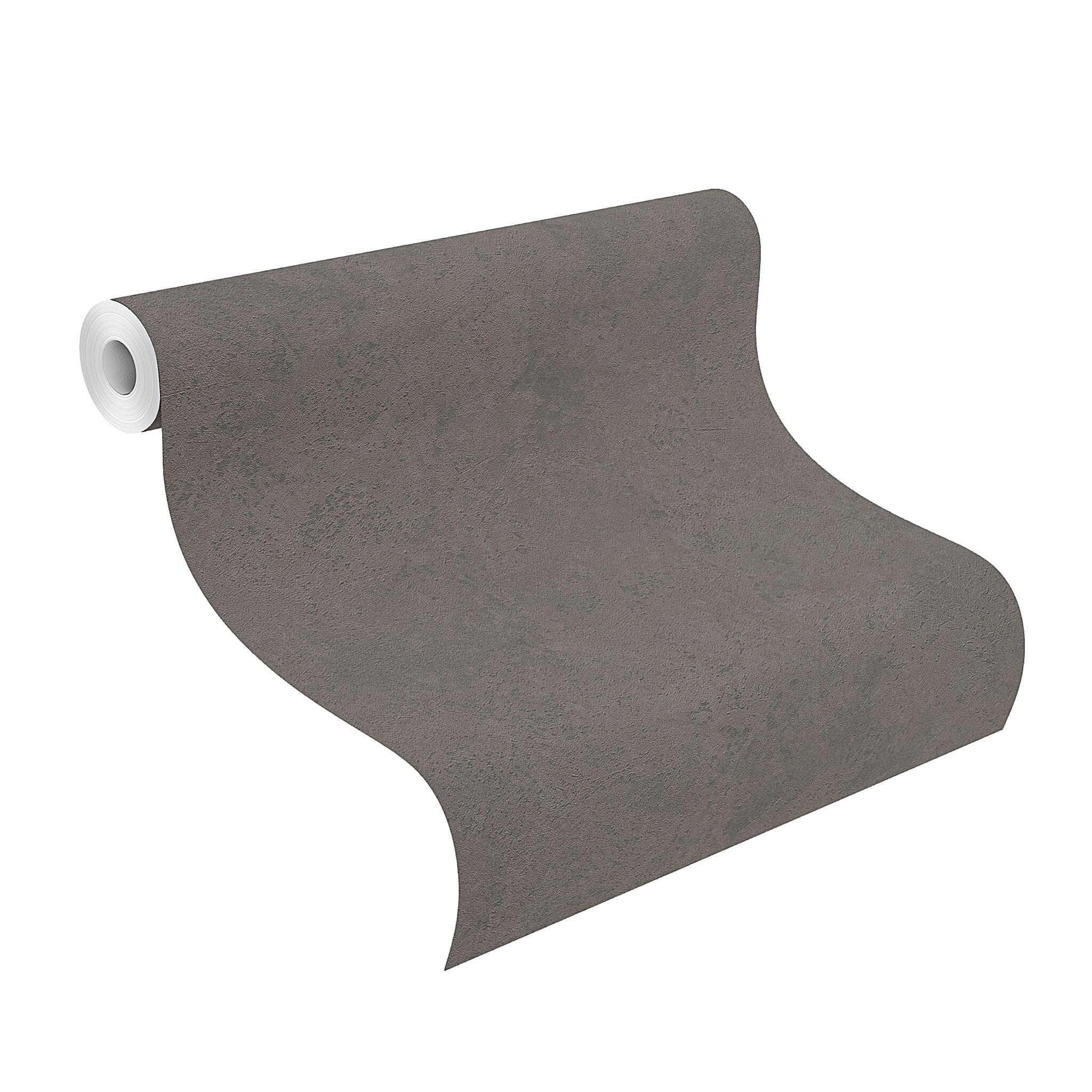 10-315189 Rolle abgerollt 1 Rouleau de déroulé avec Papier peint foncé anthracite avec une texture métallique oxydée profonde – puissant et urbain.
