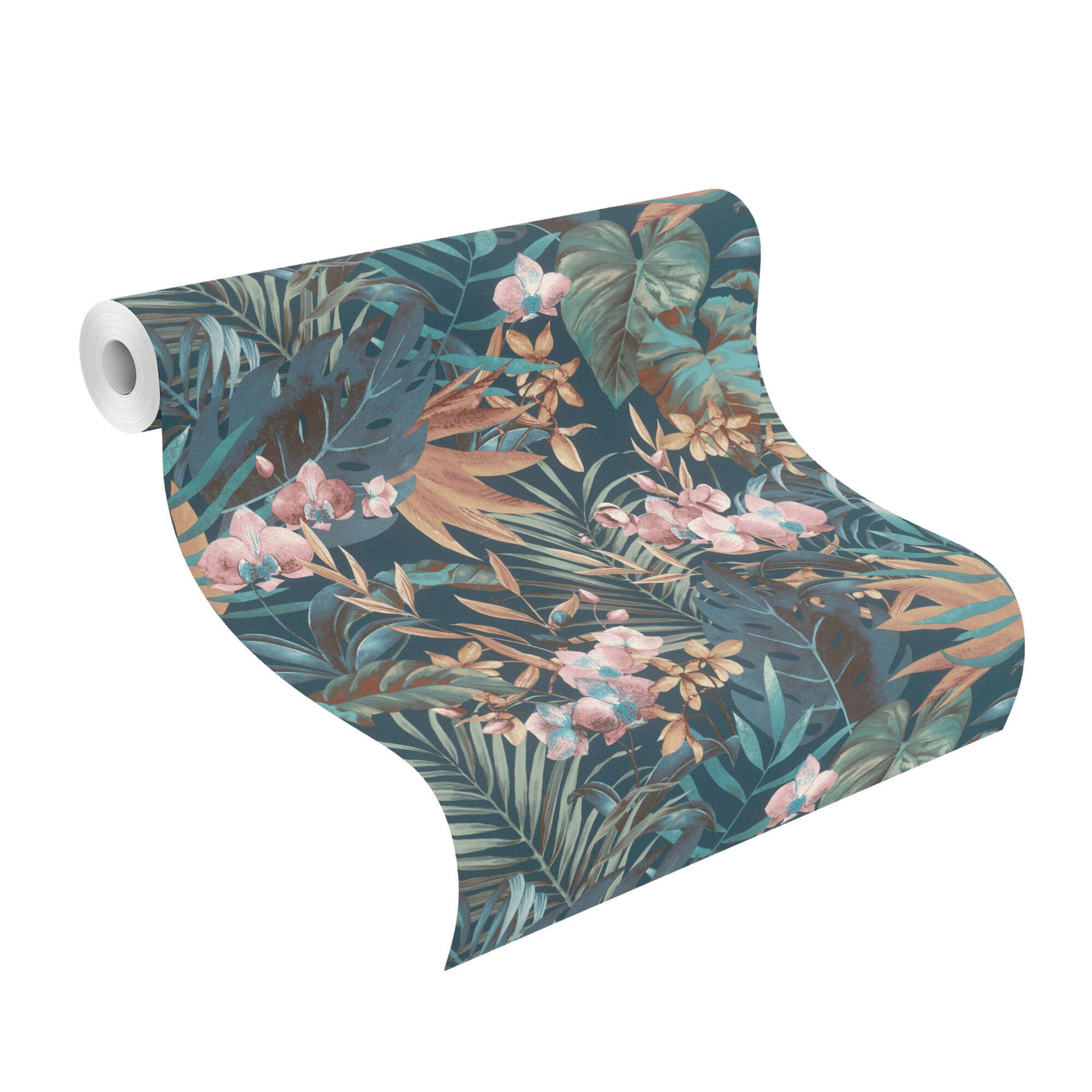 10-833133 Rolle abgerollt 1 Non-woven wallpaper in blue-night blue Selection vinyl/non-woven 833133