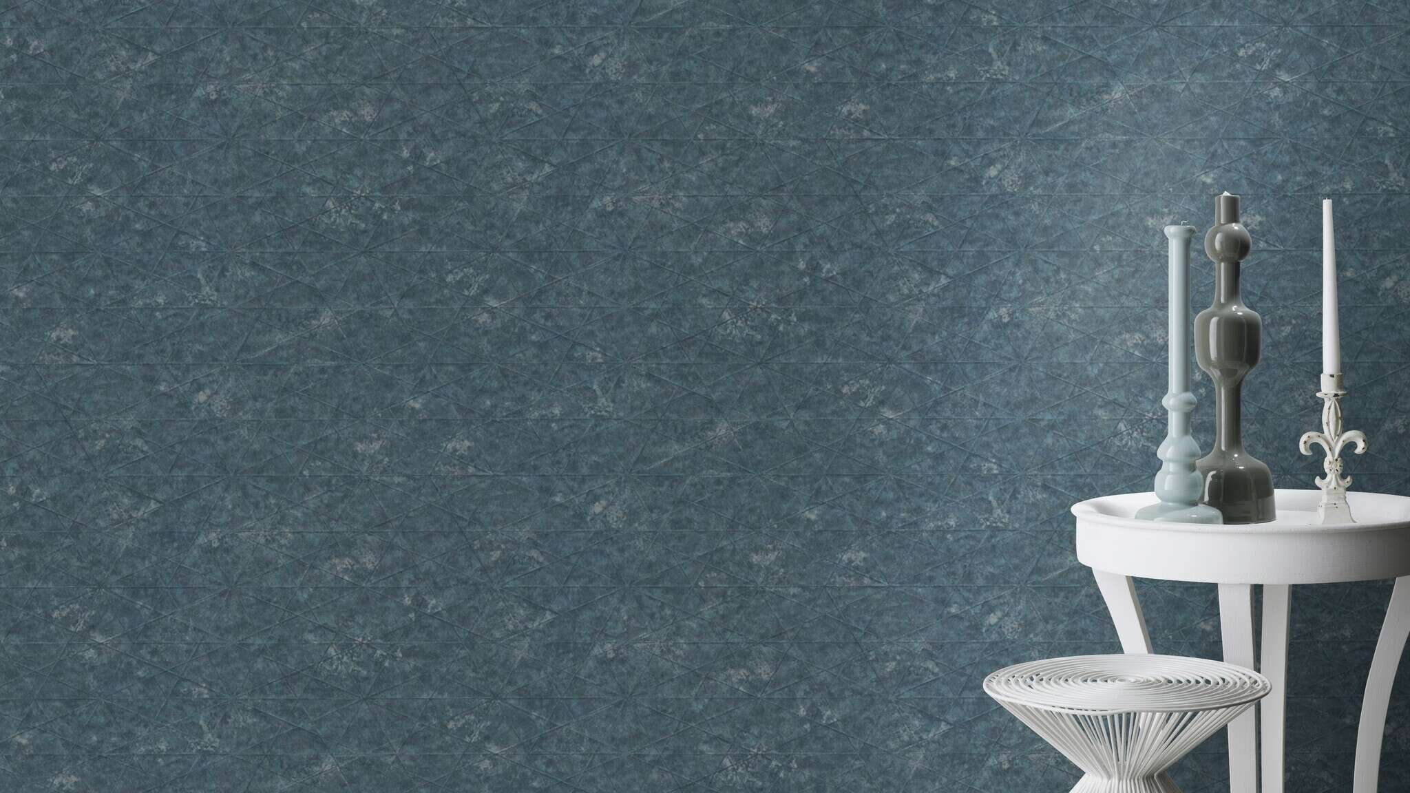 10-554366 Raumsituationen 5 Non-woven wallpaper in blue-petrol Selection 554366
