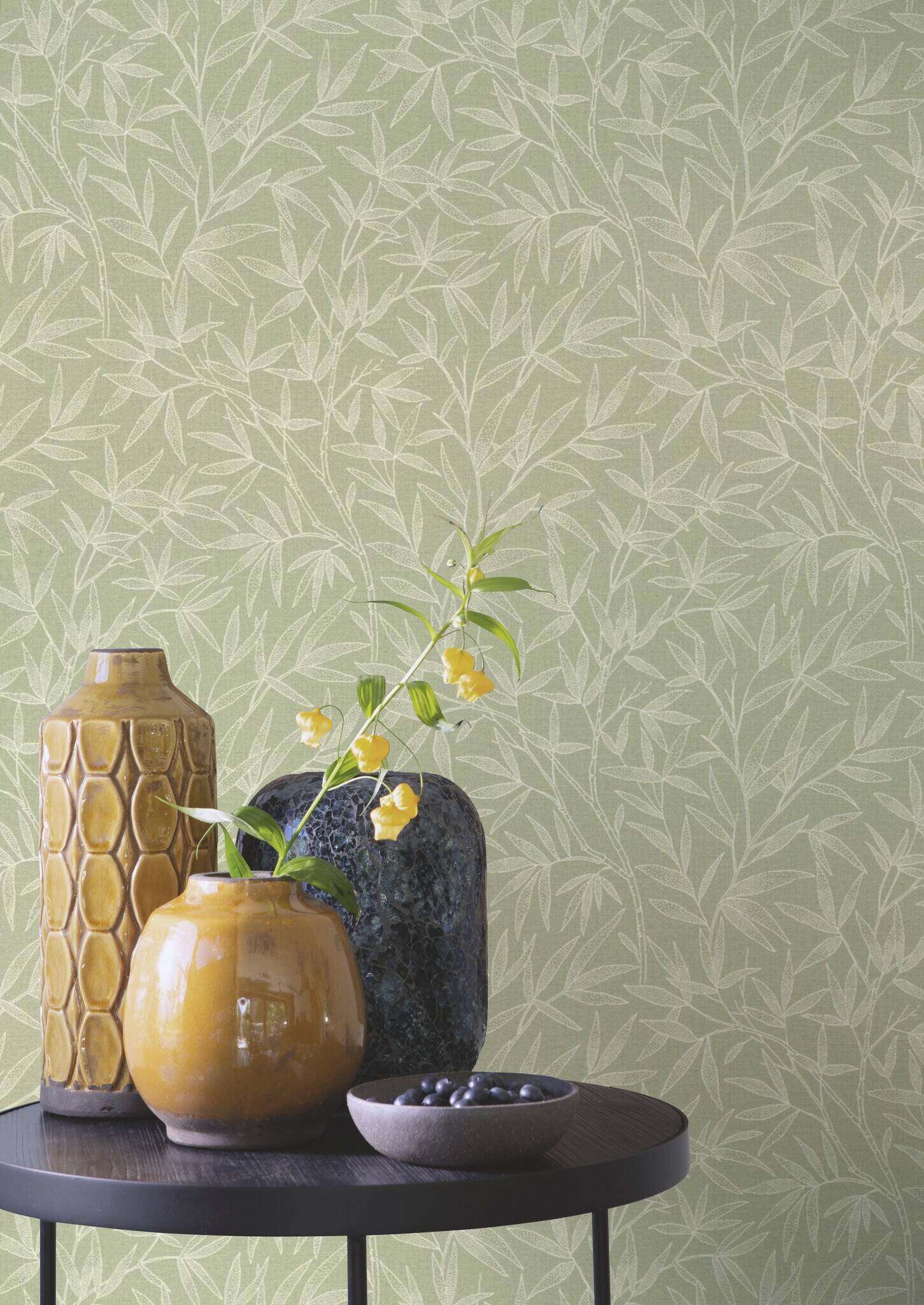 10-983166 Raumsituationen 3 Non-woven wallpaper in green-petrol Novella XL 983166