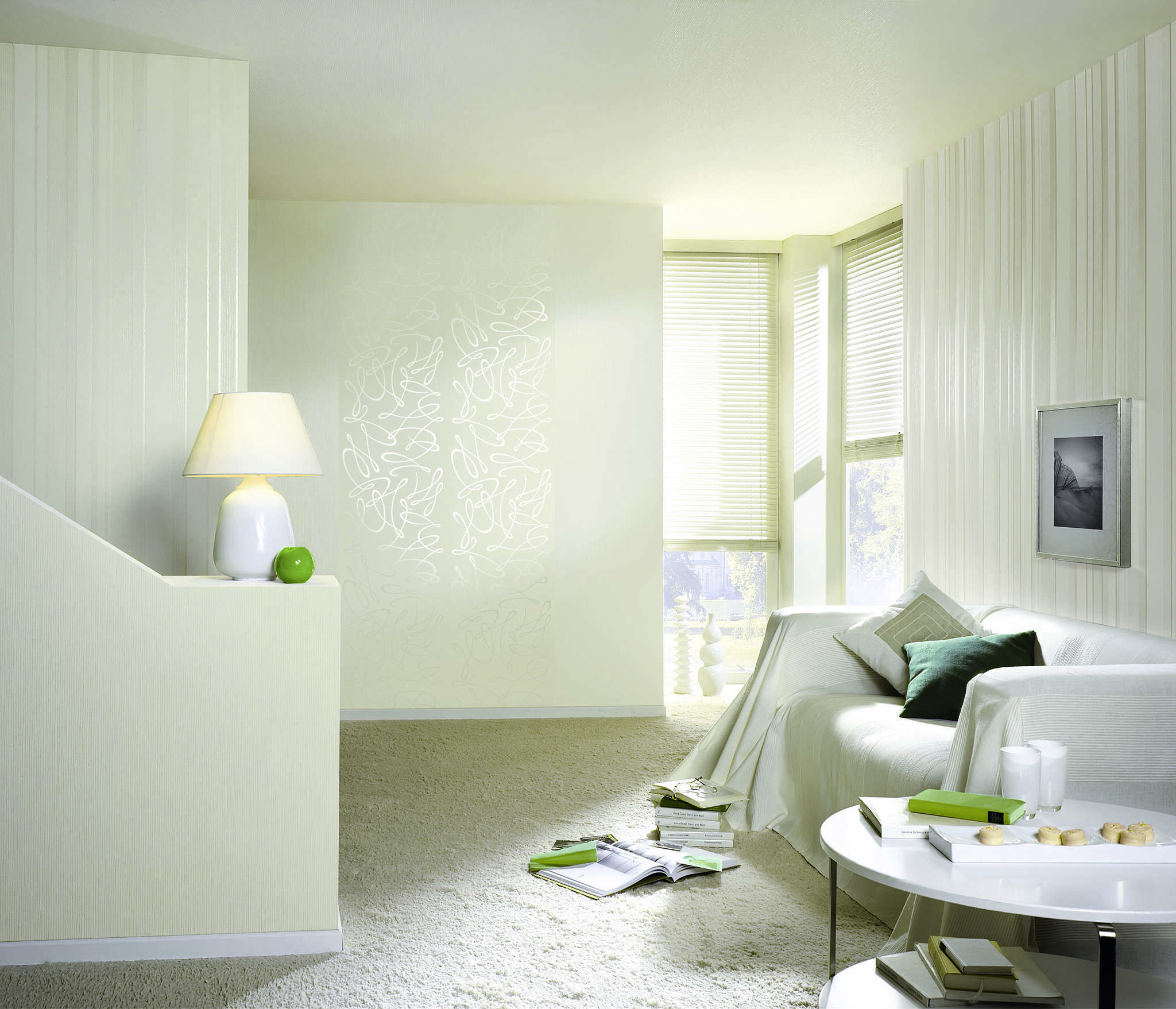 10-754001 Raumbilder 1 Textile texture non-woven wallpaper in white Our best 2027 754001