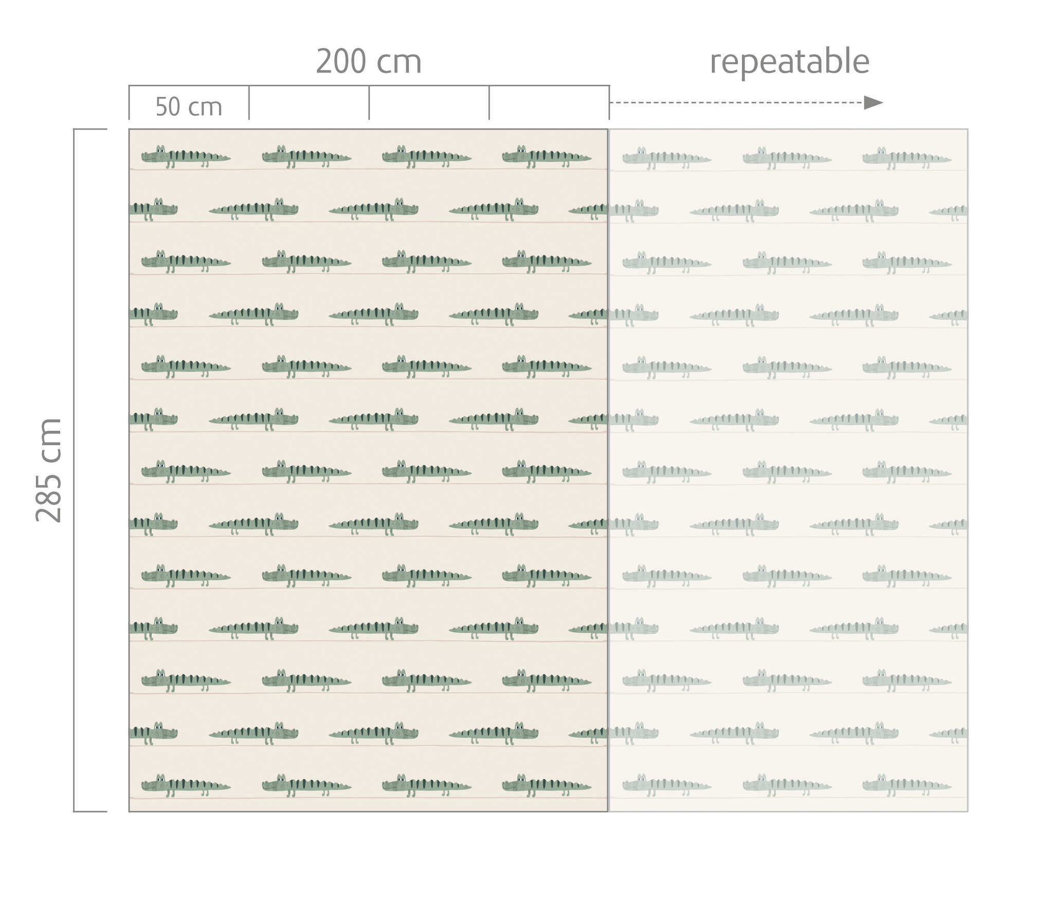 10-300172 Bildauschnitt 1 Wall mural Mr Croco in Green | Roomblush - RB430
