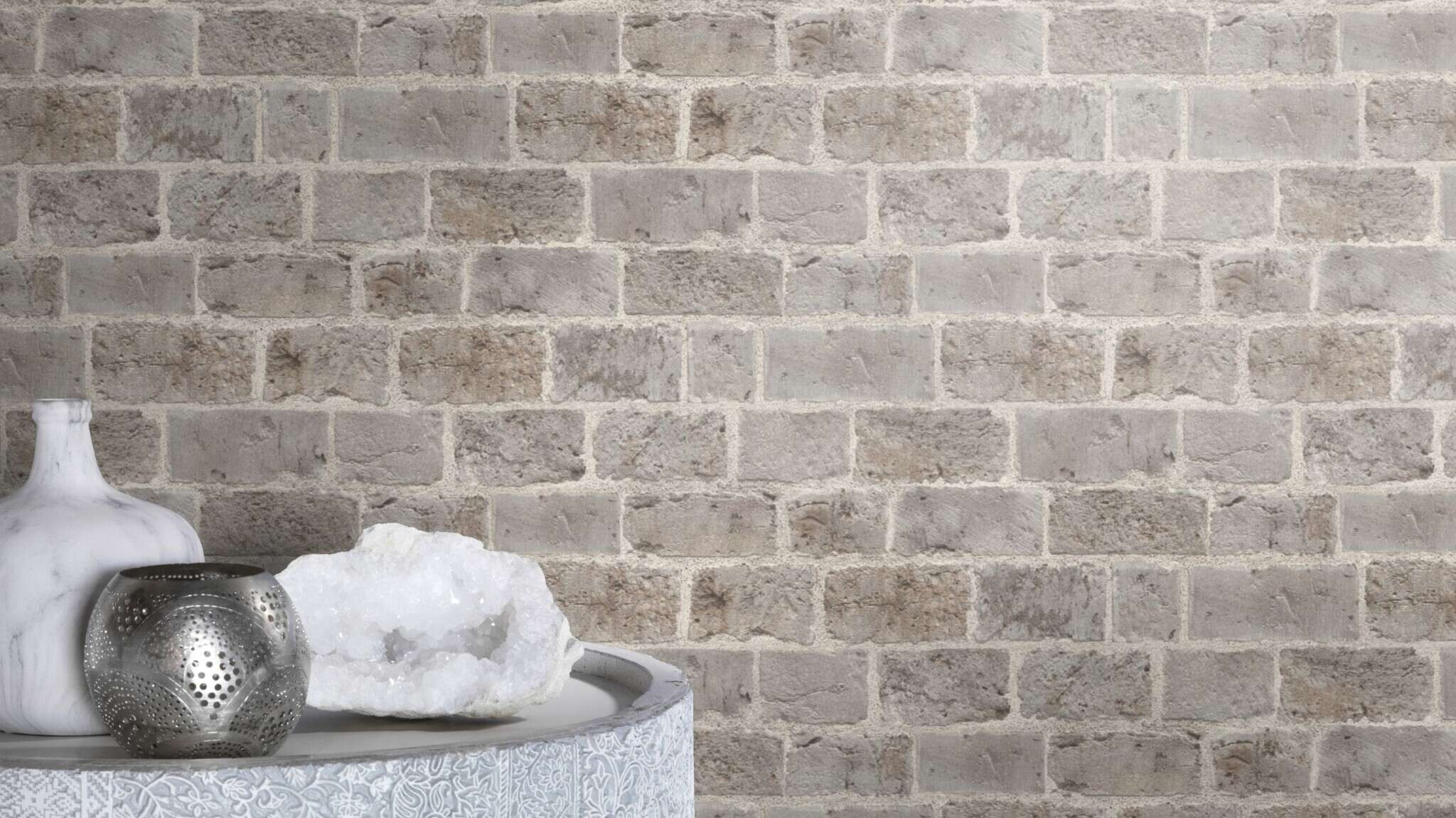 10-865714 Raumsituationen 2 Room with Wallpaper with bricks