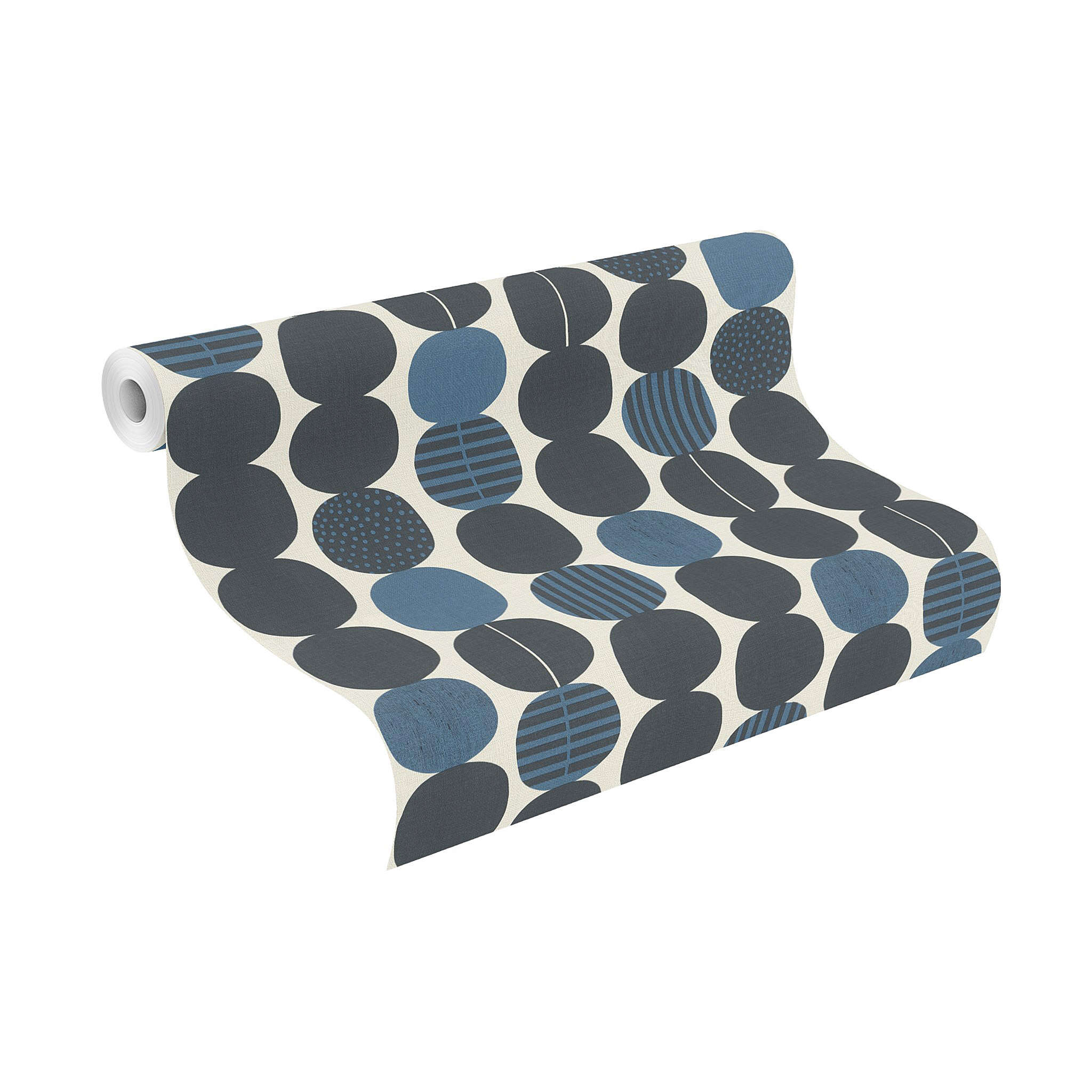 10-539745 Rolle abgerollt 1 Circles non-woven wallpaper in blue-dark blue Selection 539745