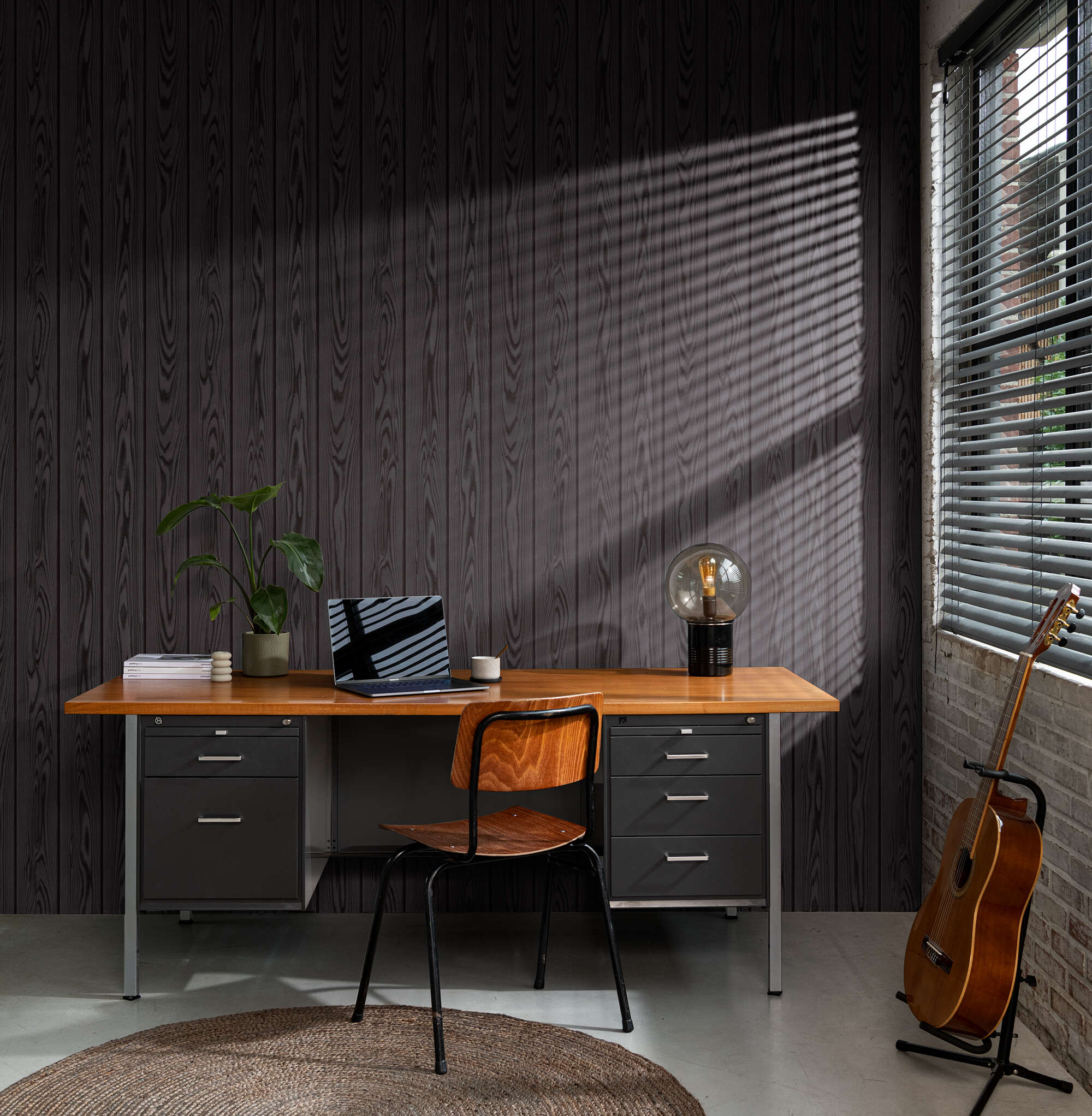 10-499544 Raumbilder 1 Room with Wallpaper with wooden beams