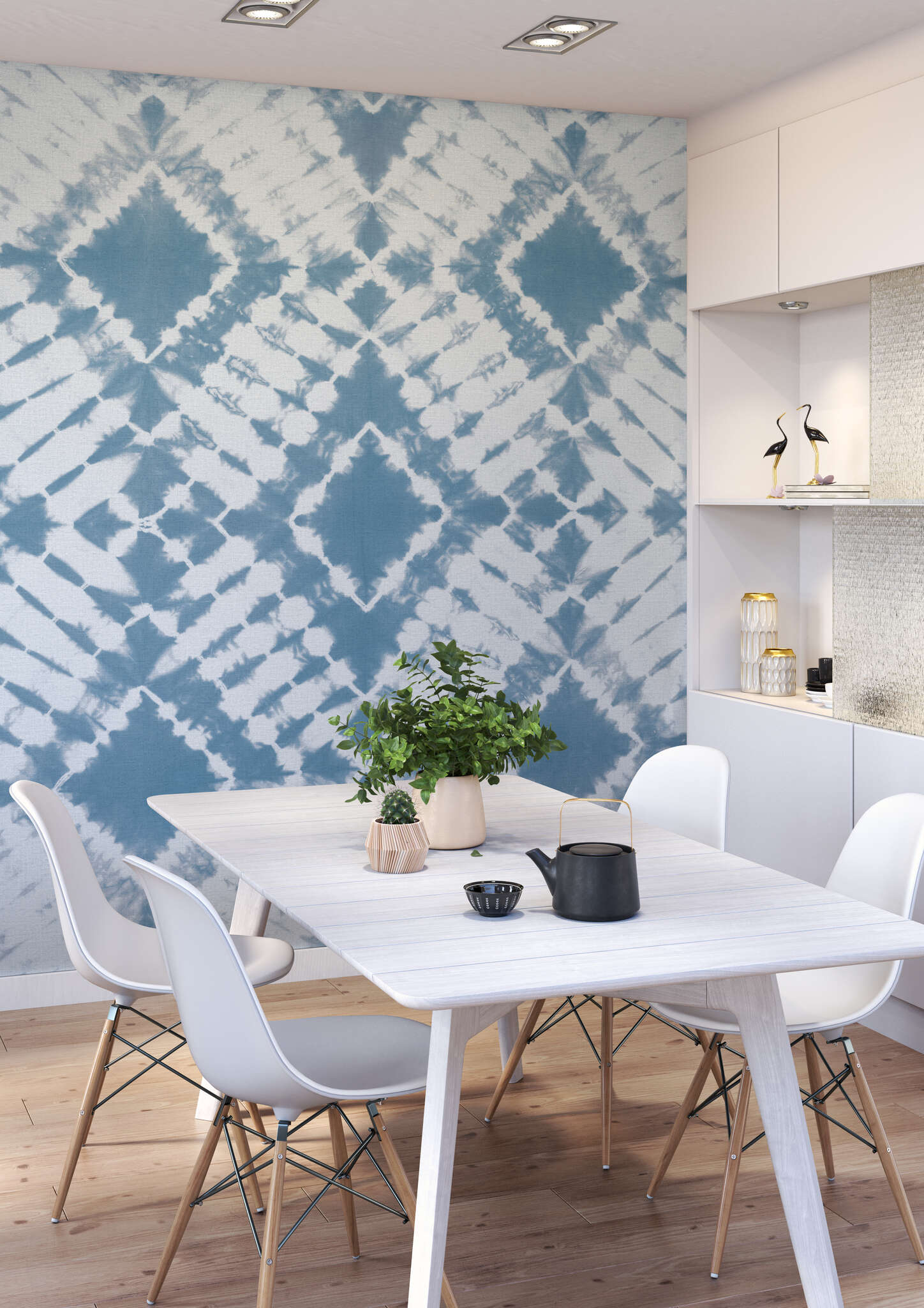 10-367652 Raumsituationen 2 Non-woven wallpaper in blue Beachhouse wallpaper 367652