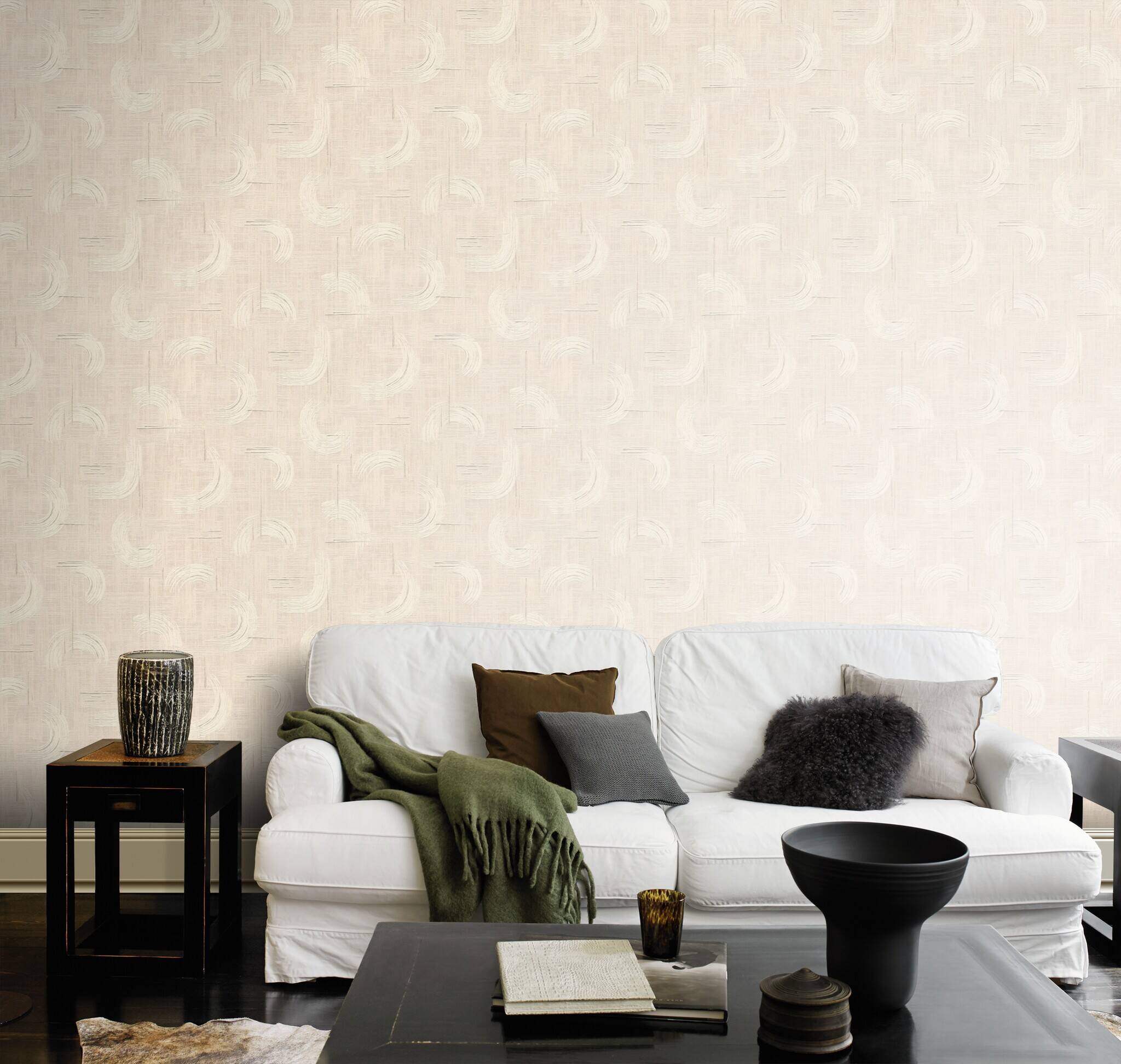 10-429046 Raumsituationen 1 Non-woven wallpaper in beige-sand Selection Relief/non-woven 429046