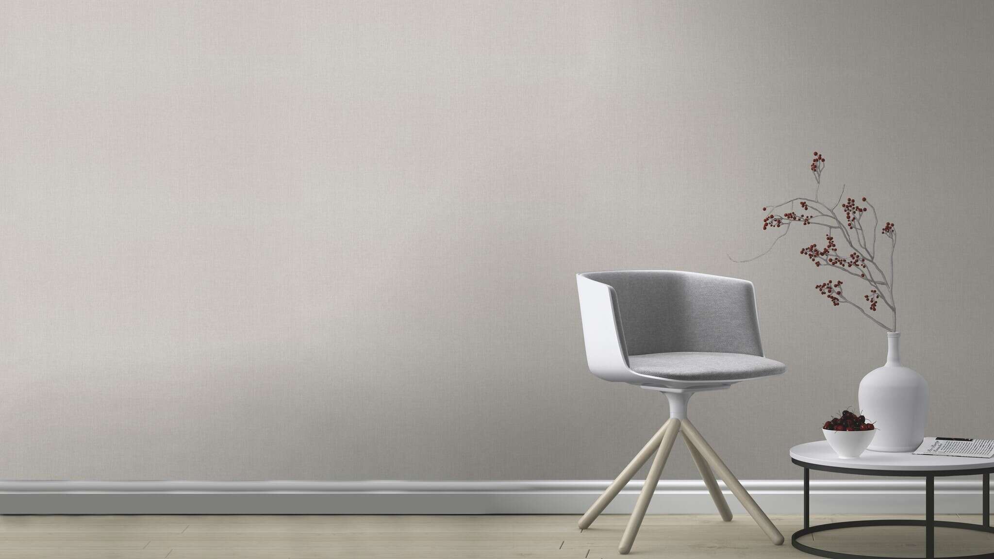 10-960785 Raumsituationen 1 Textile look non-woven wallpaper in gray My Cottage 960785
