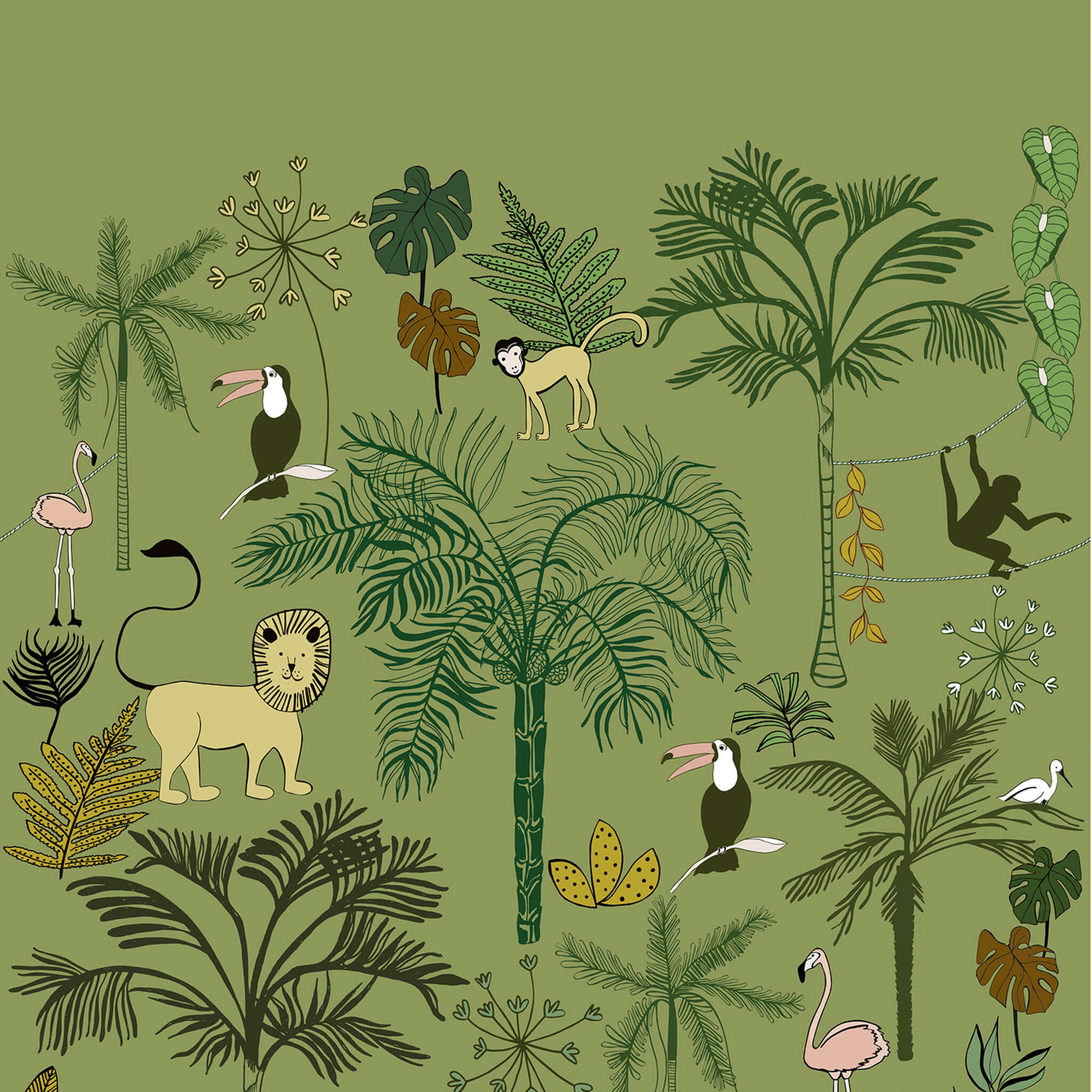 10-842142 D2C Vorschaubild 1 Wall mural with jungle animals 842142