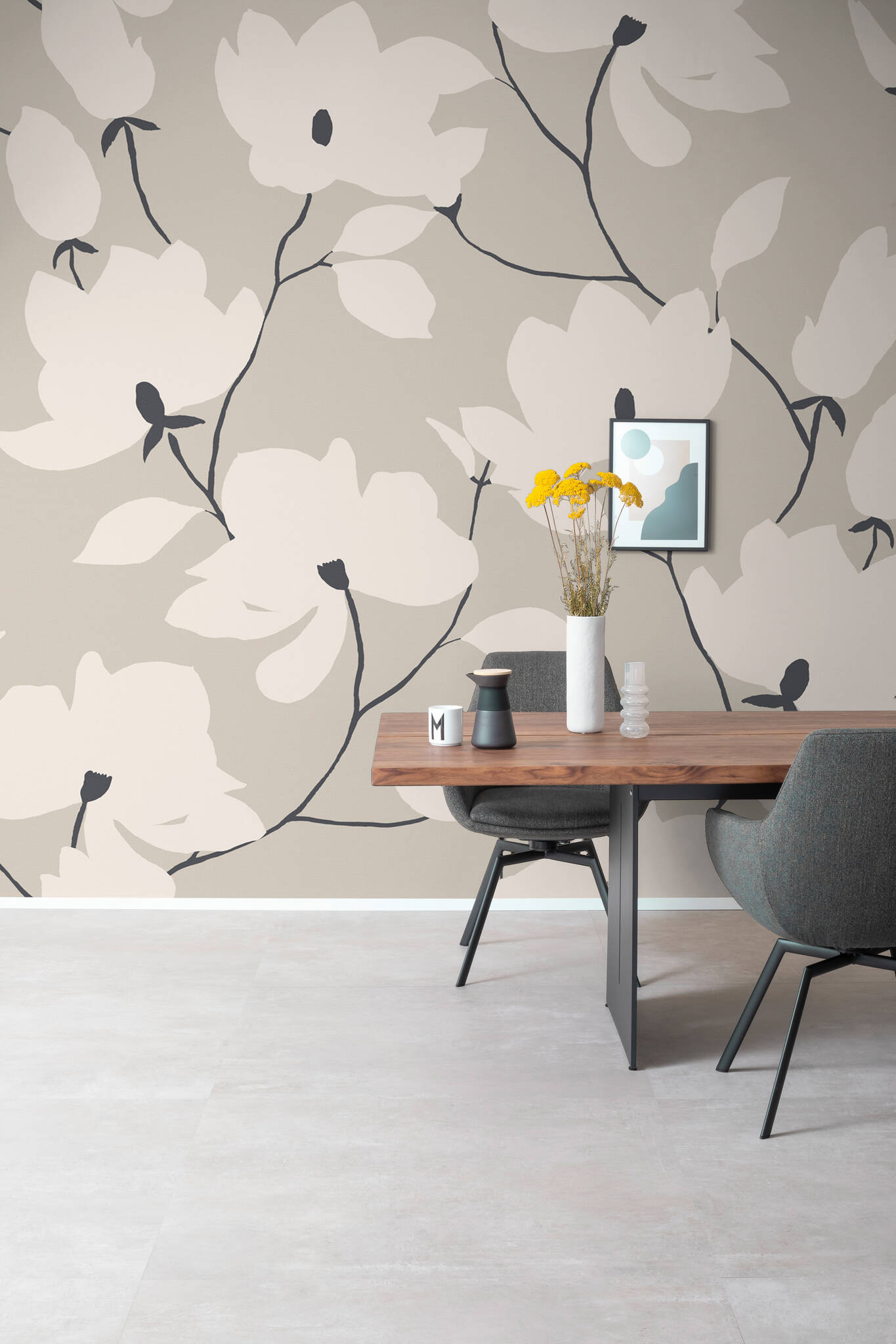 10-367287 Raumbilder 1 Collection SCHÖNER WOHNEN - Tableau mural FLEUR en beige 367287
