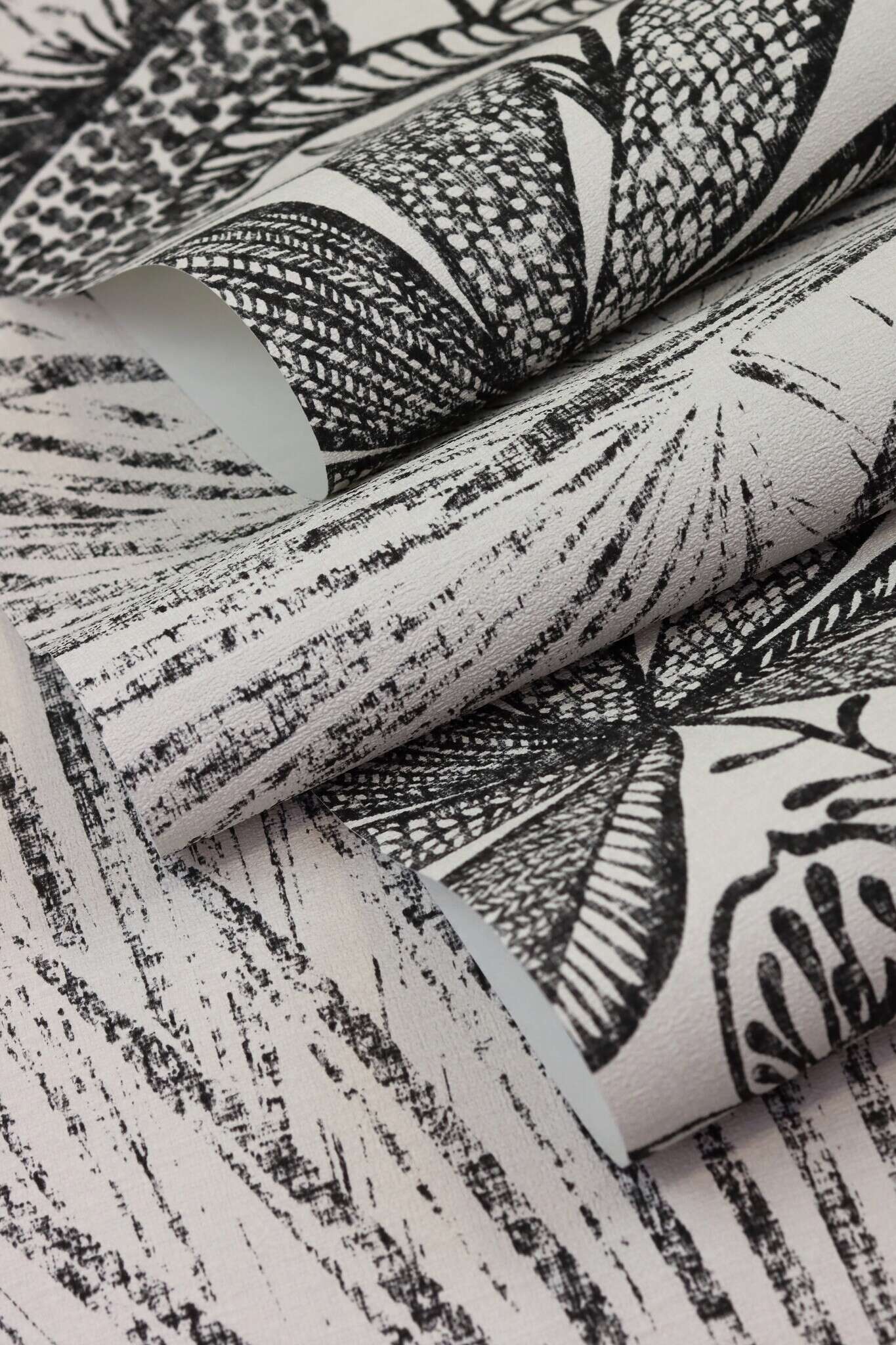 10-555325 Detailaufnahmen 12 Detailed image of Botanical wallpaper with large plants and leaves